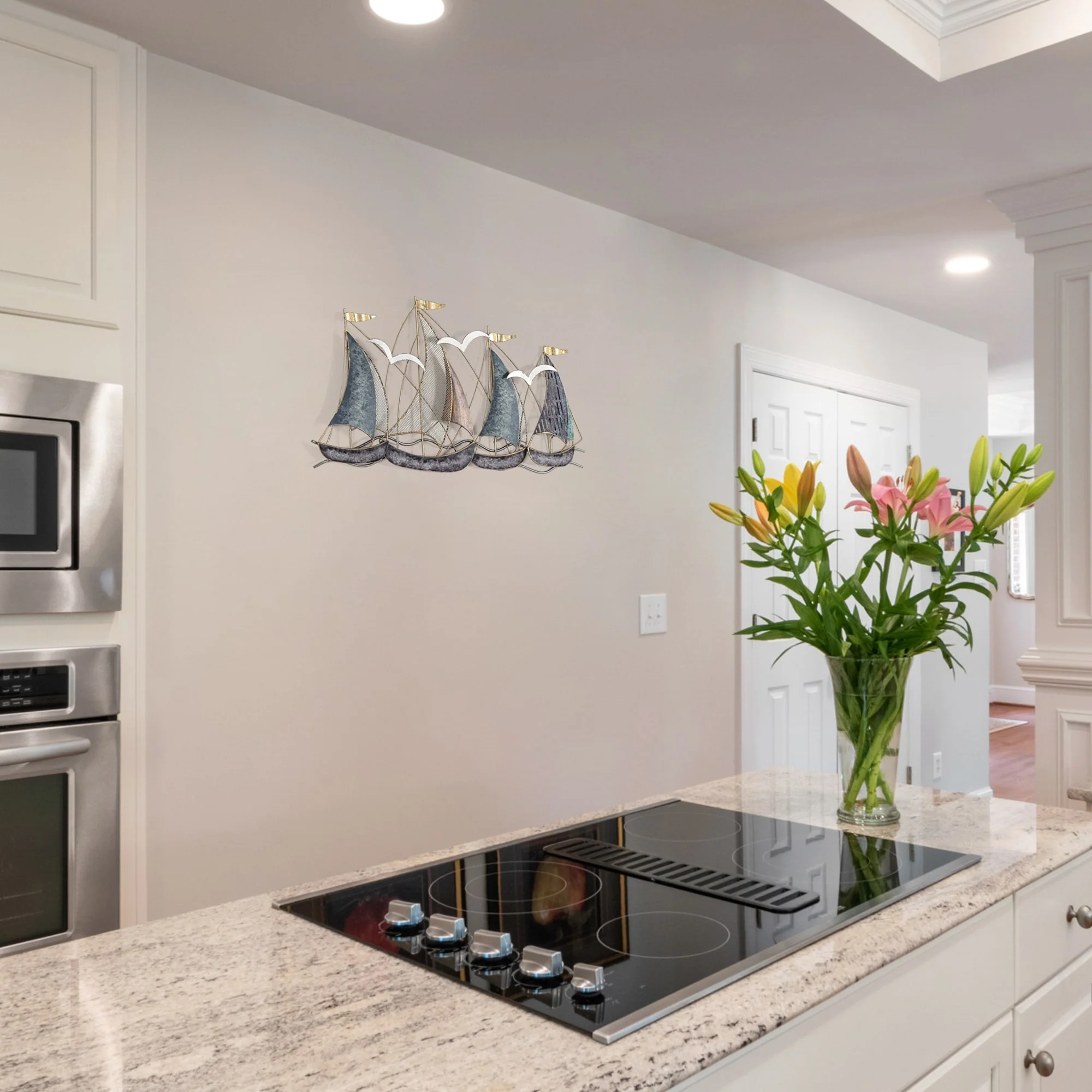 3D Metal Ship Wall Decoration Sailboat Wall Sculpture