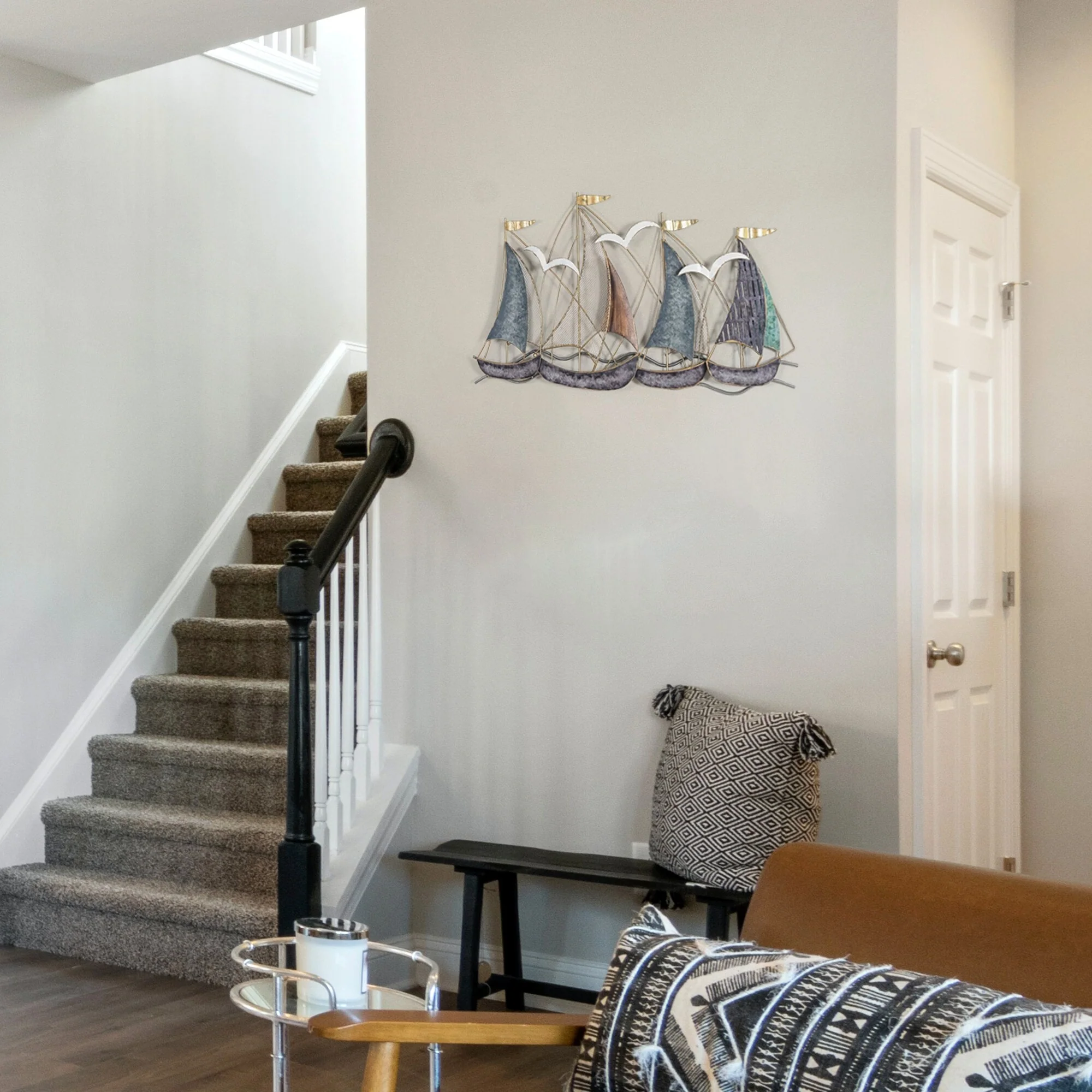 3D Metal Ship Wall Decoration Sailboat Wall Sculpture