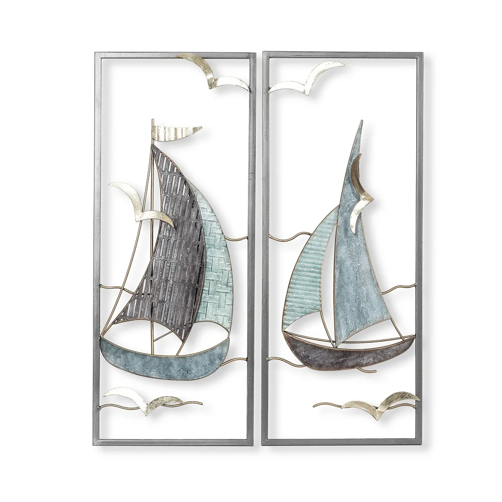 3D Metal Ship Wall Decoration Sailboat Wall Sculpture