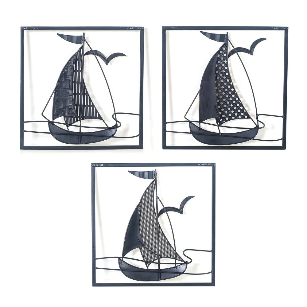 3D Metal Ship Wall Decoration Sailboat Wall Sculpture