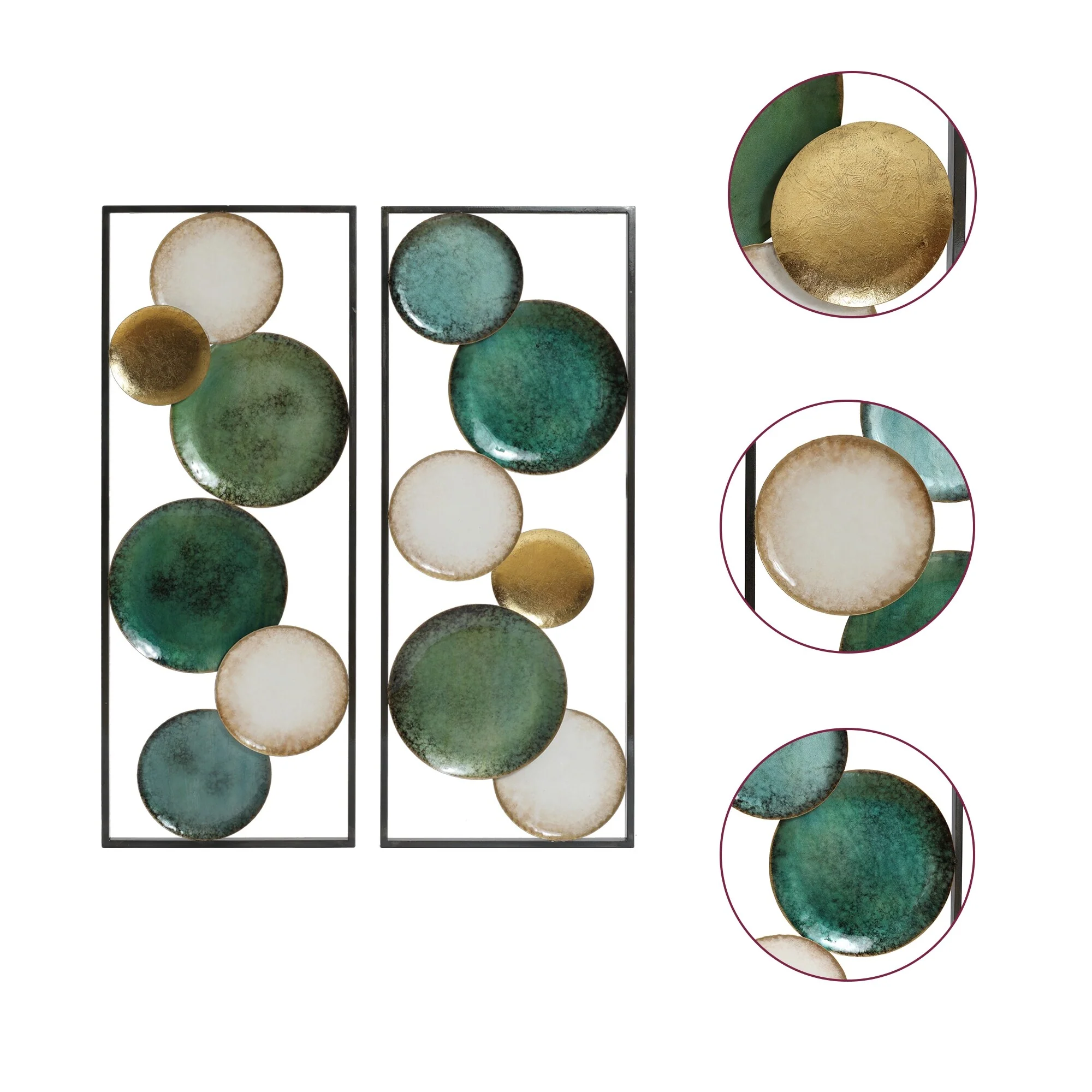 Set of 2 Coastal Abstract Geometrical Wall Decor Panels