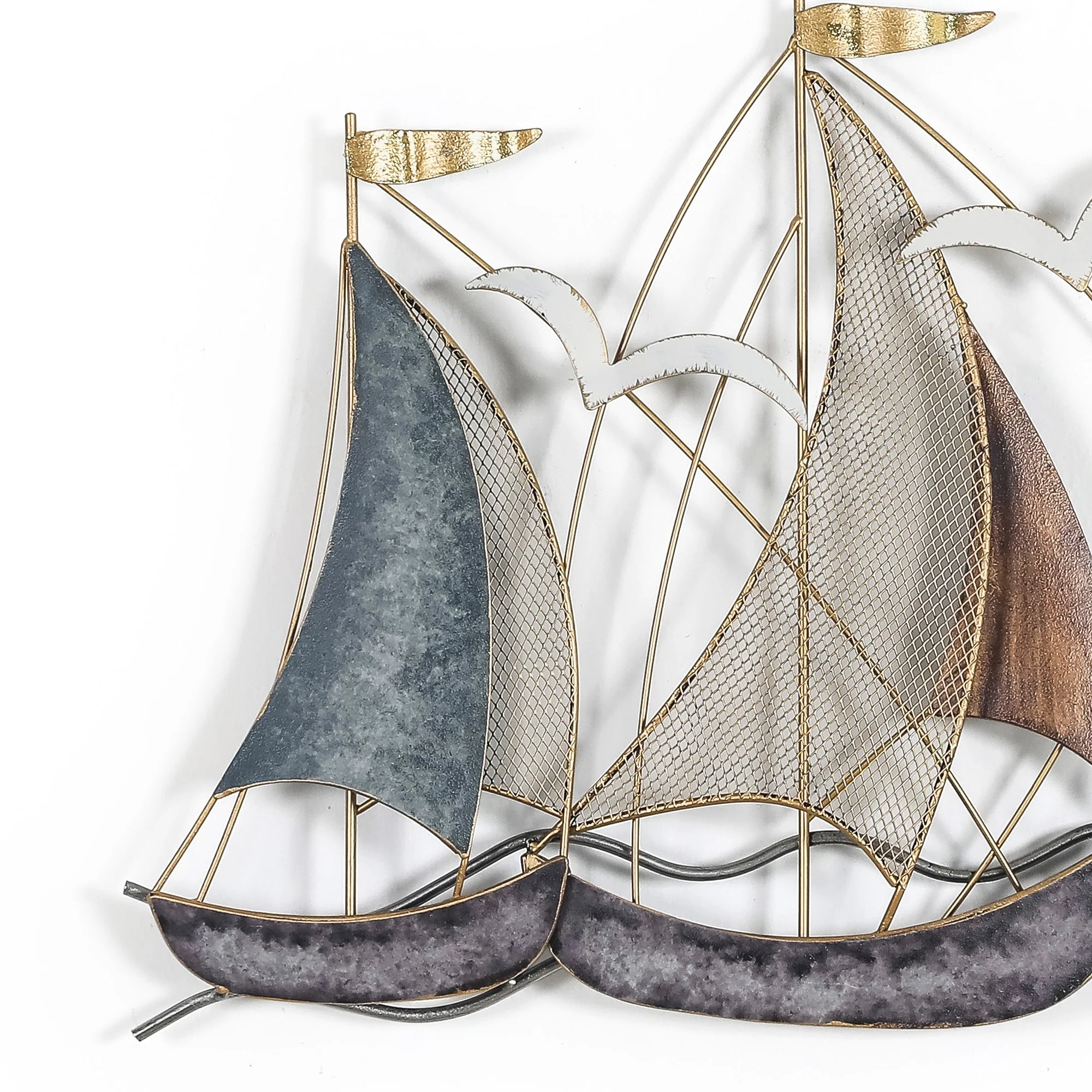 3D Metal Ship Wall Decoration Sailboat Wall Sculpture