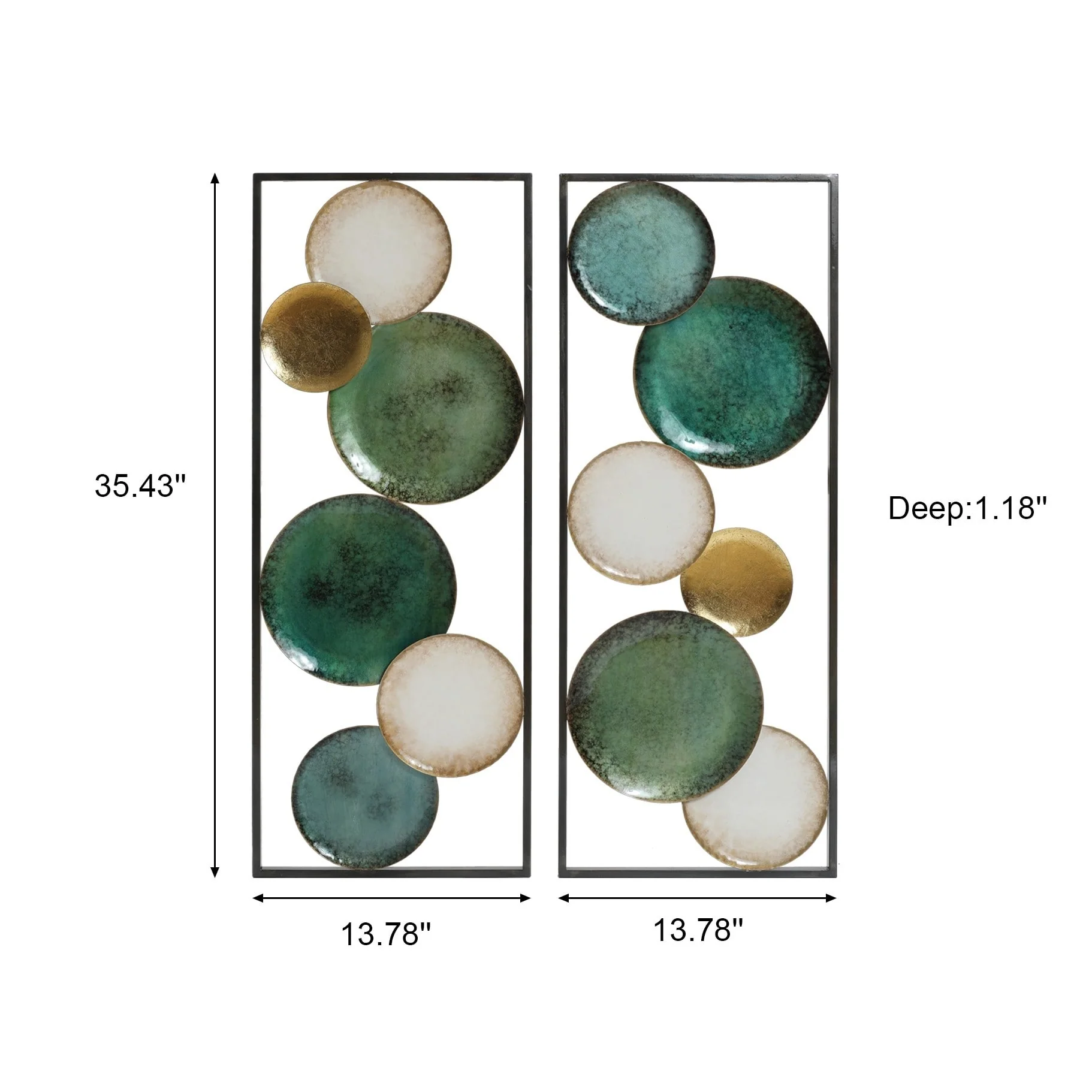 Set of 2 Coastal Abstract Geometrical Wall Decor Panels