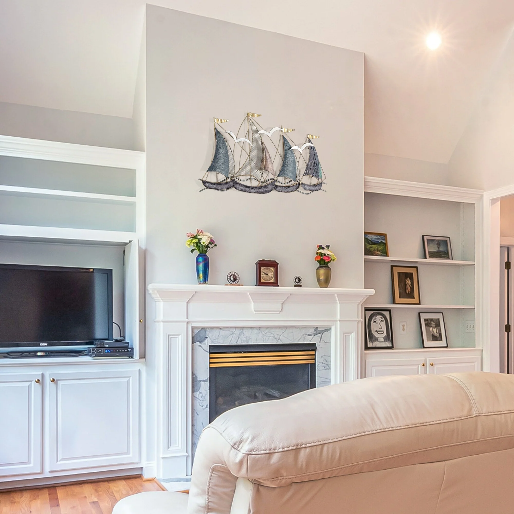 3D Metal Ship Wall Decoration Sailboat Wall Sculpture