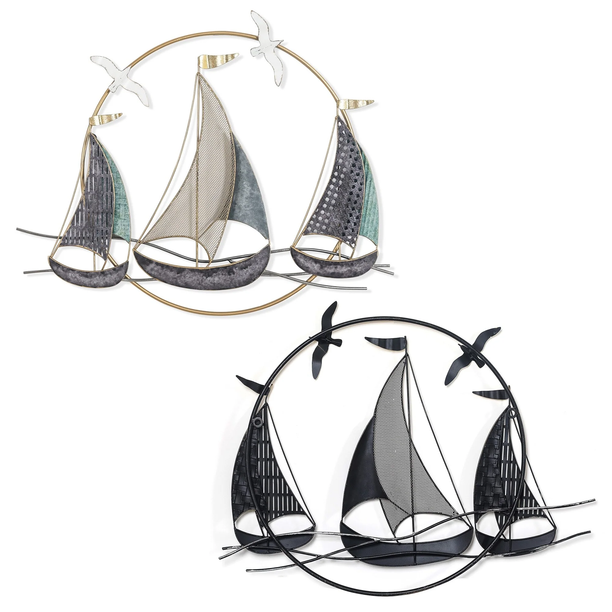 3D Metal Ship Wall Decoration Sailboat Wall Sculpture