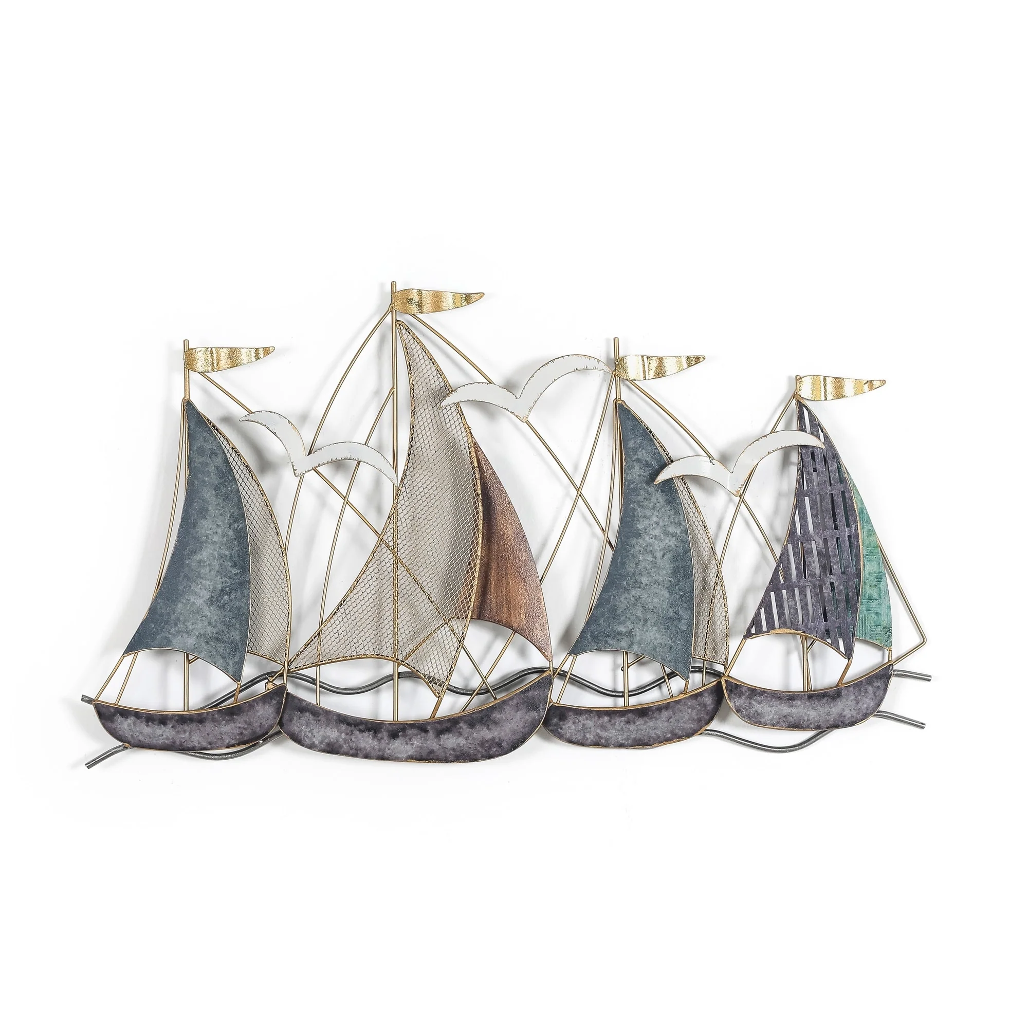 3D Metal Ship Wall Decoration Sailboat Wall Sculpture