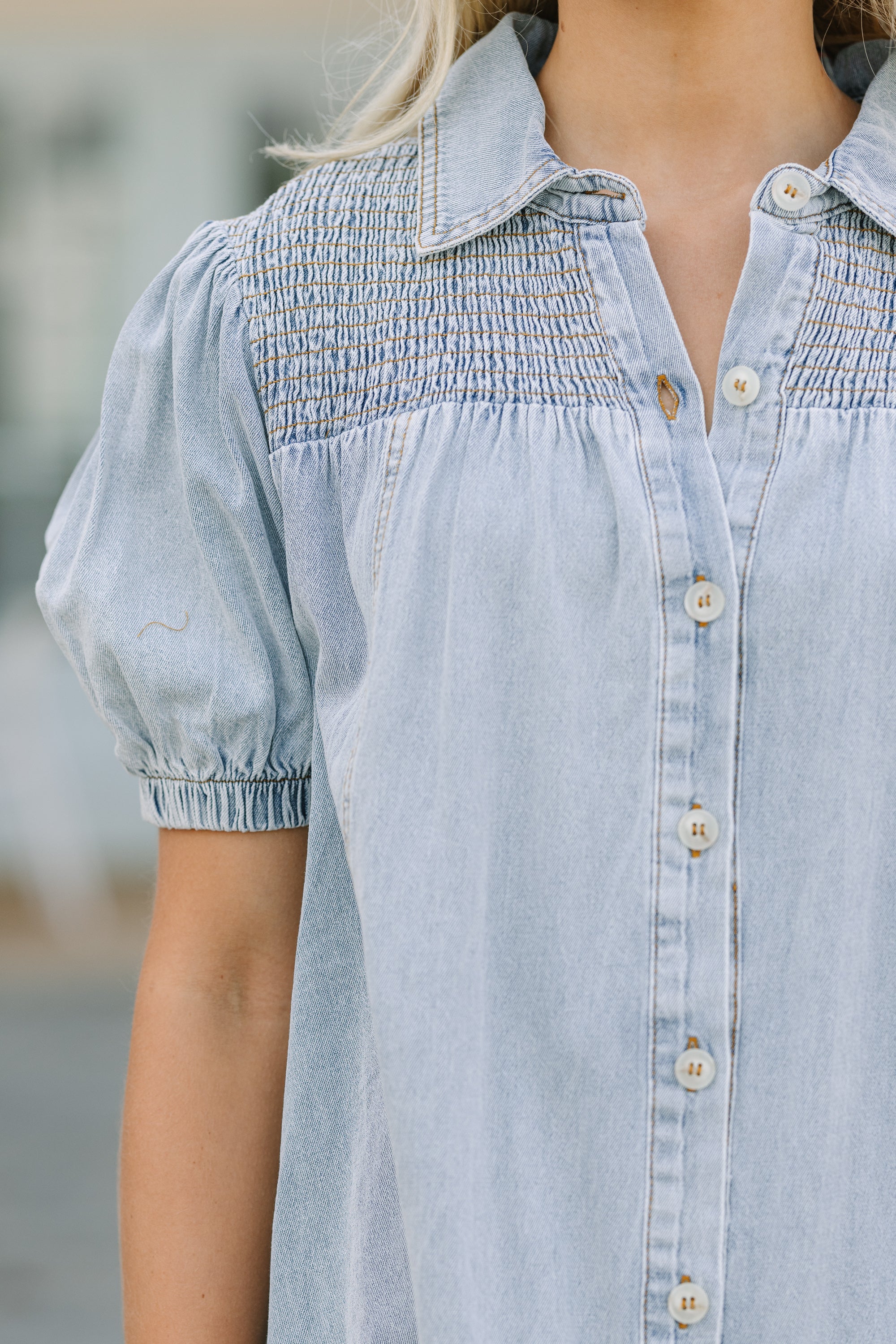 Light Denim Babydoll Dress