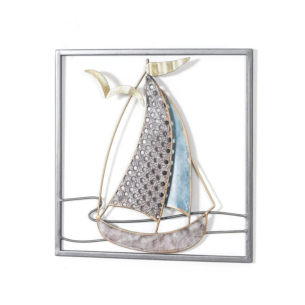 3D Metal Ship Wall Decoration Sailboat Wall Sculpture