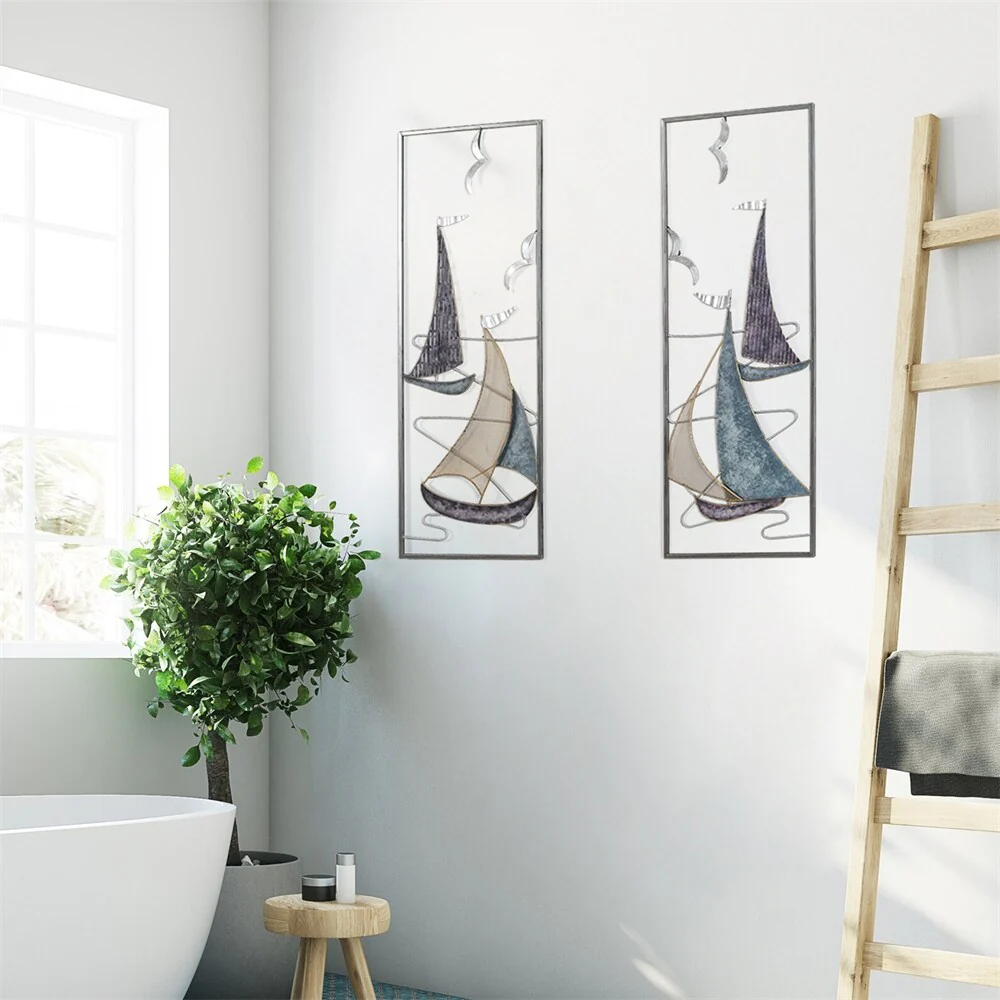 3D Metal Ship Wall Decoration Sailboat Wall Sculpture