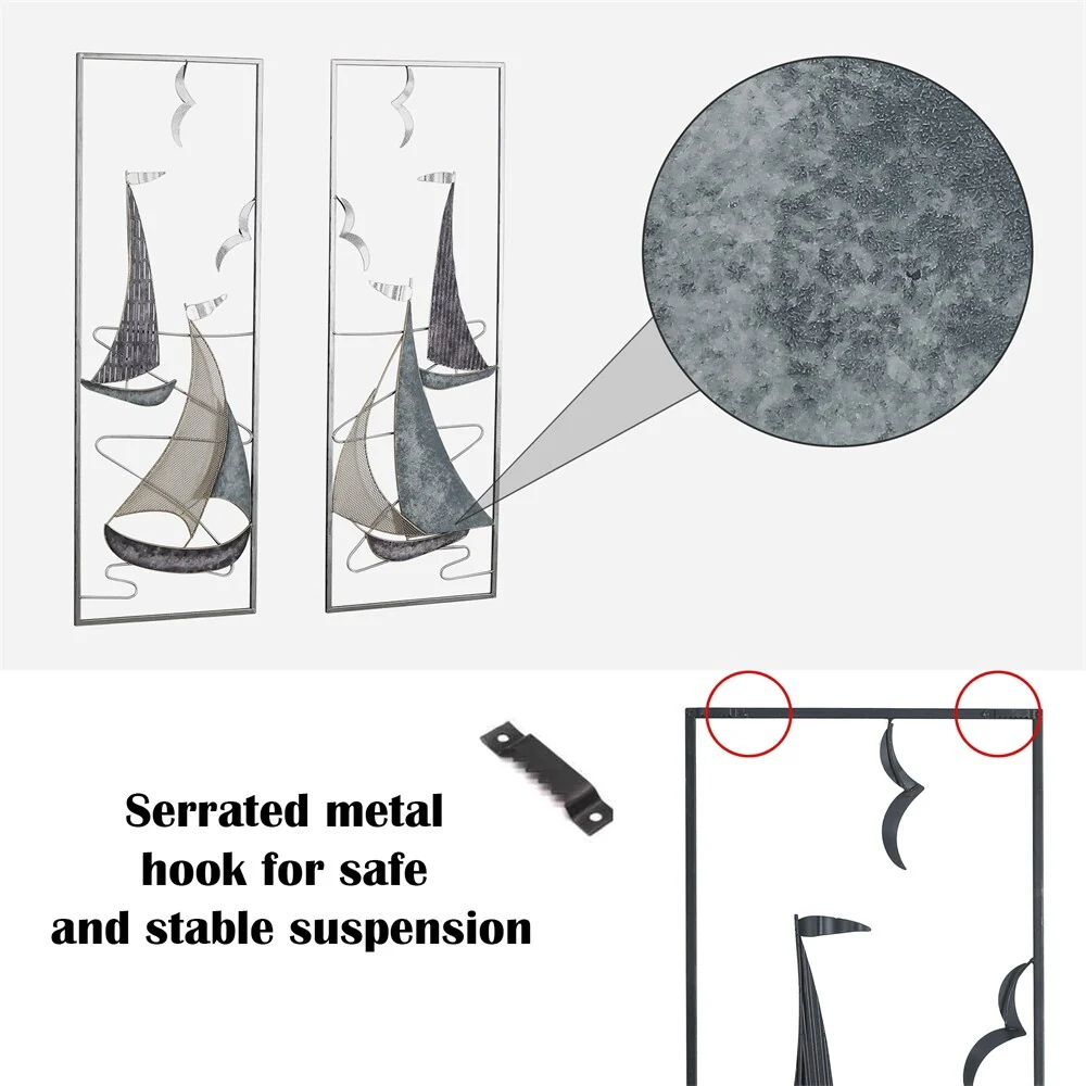 3D Metal Ship Wall Decoration Sailboat Wall Sculpture