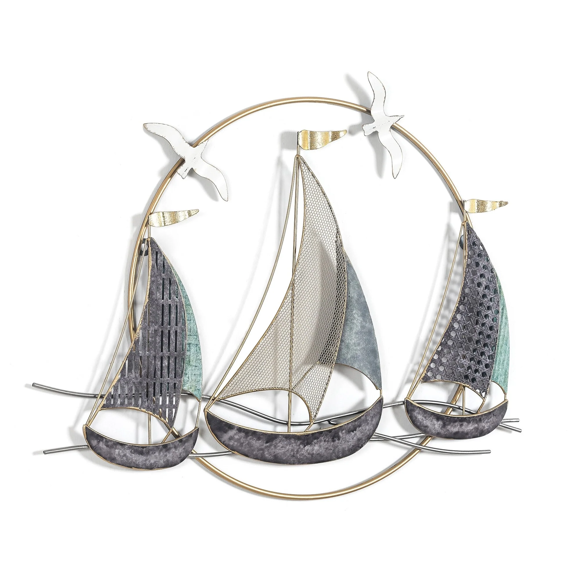 3D Metal Ship Wall Decoration Sailboat Wall Sculpture