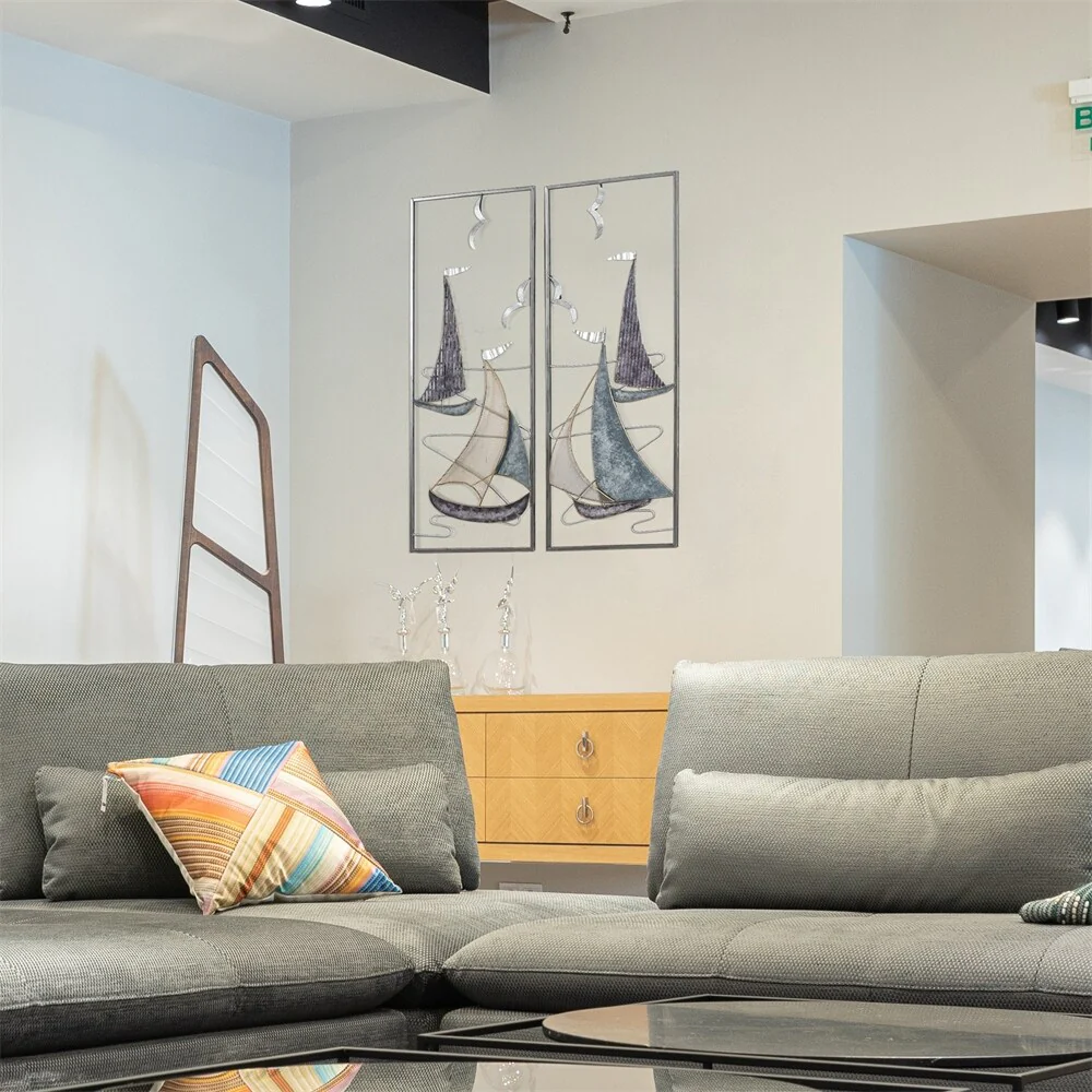 3D Metal Ship Wall Decoration Sailboat Wall Sculpture