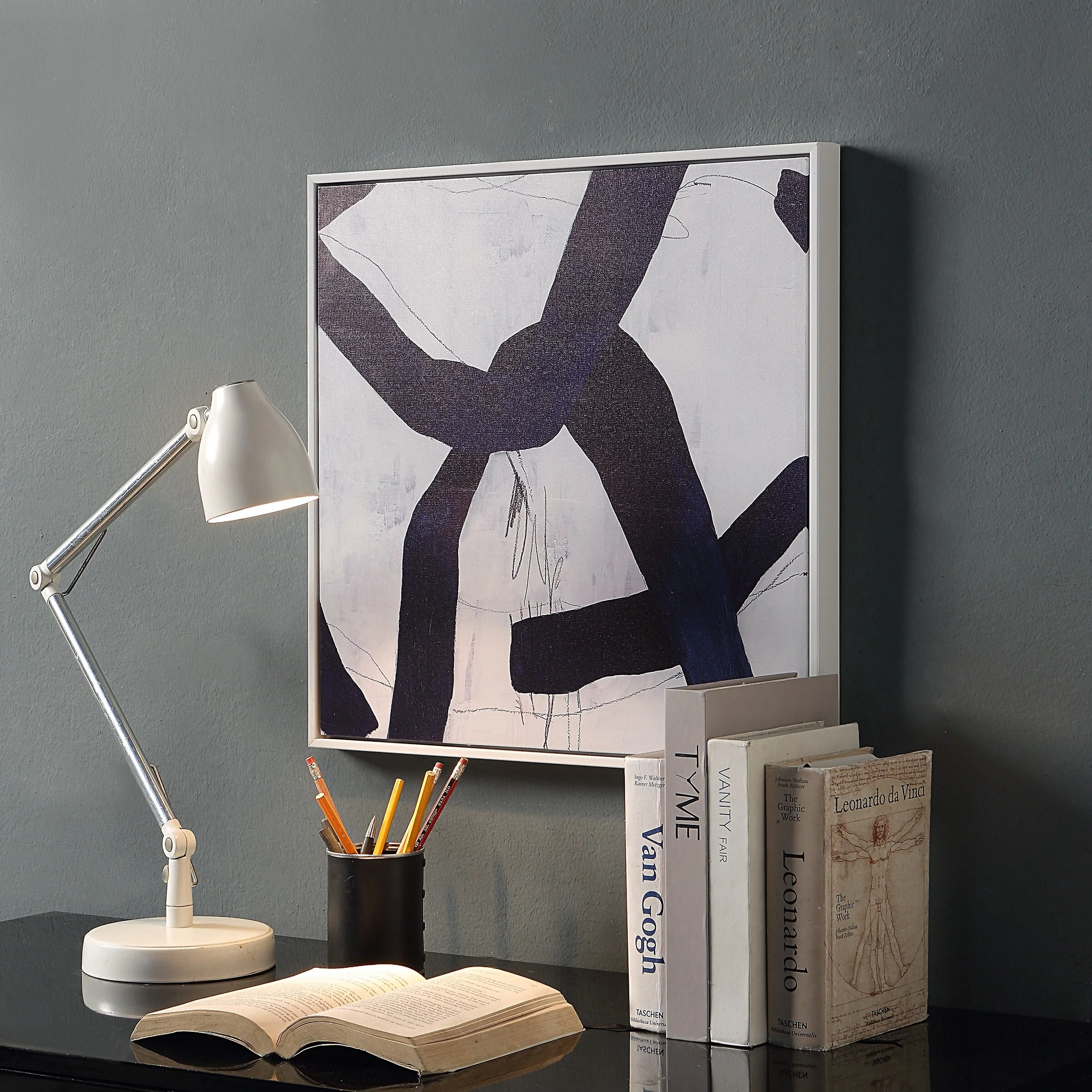 Abstract Wall Art with White Frame, Set of 2