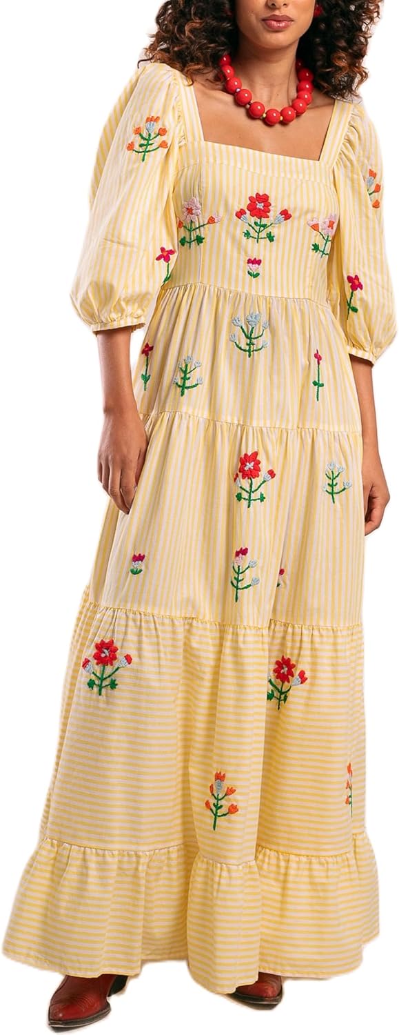 Mini Flores Dress - yellow