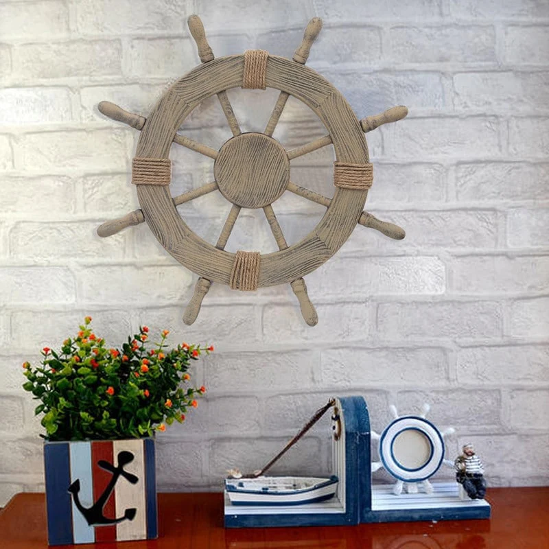 Large Marine Ship Wheel Nautical Decor