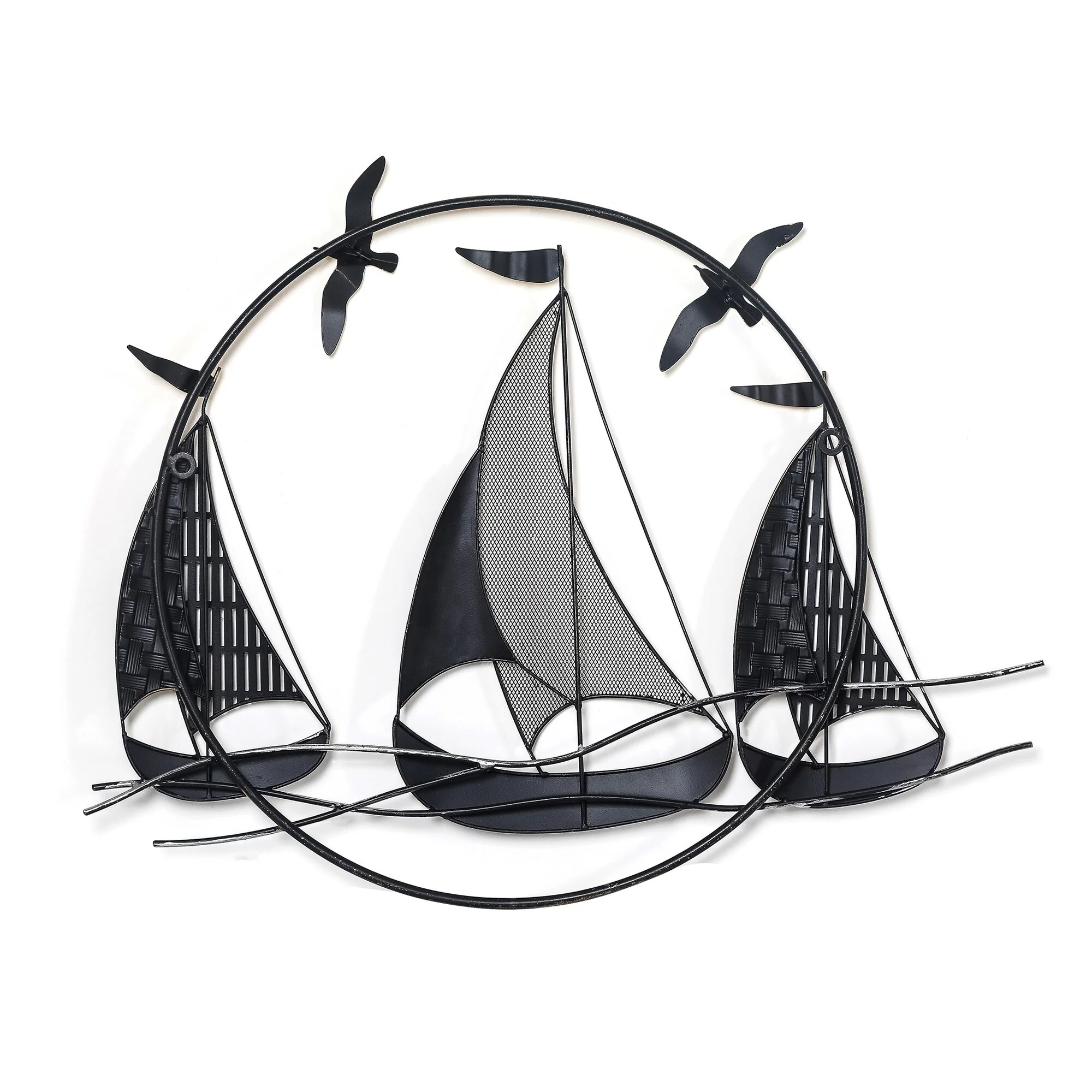 3D Metal Ship Wall Decoration Sailboat Wall Sculpture