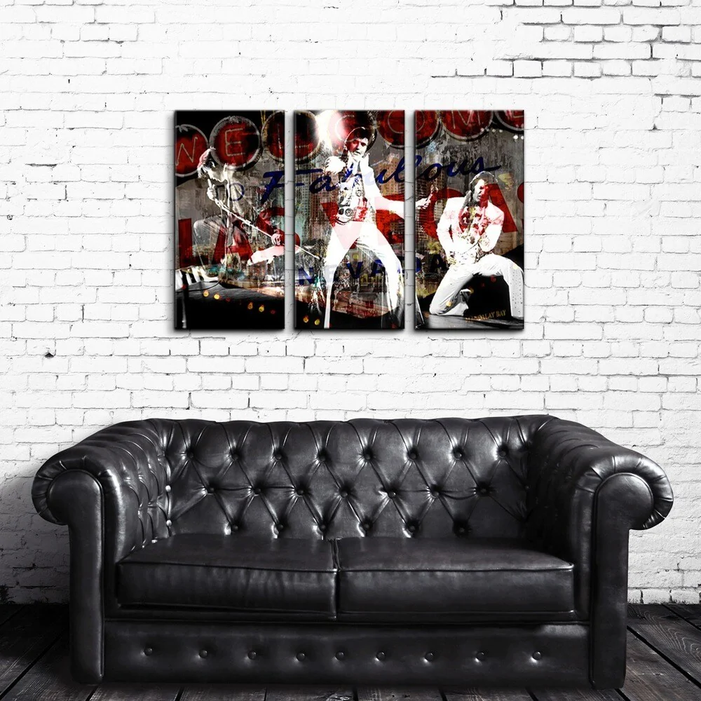 'Elvis in Vegas' 3-piece Acrylic Wall Art Set - Multi-color