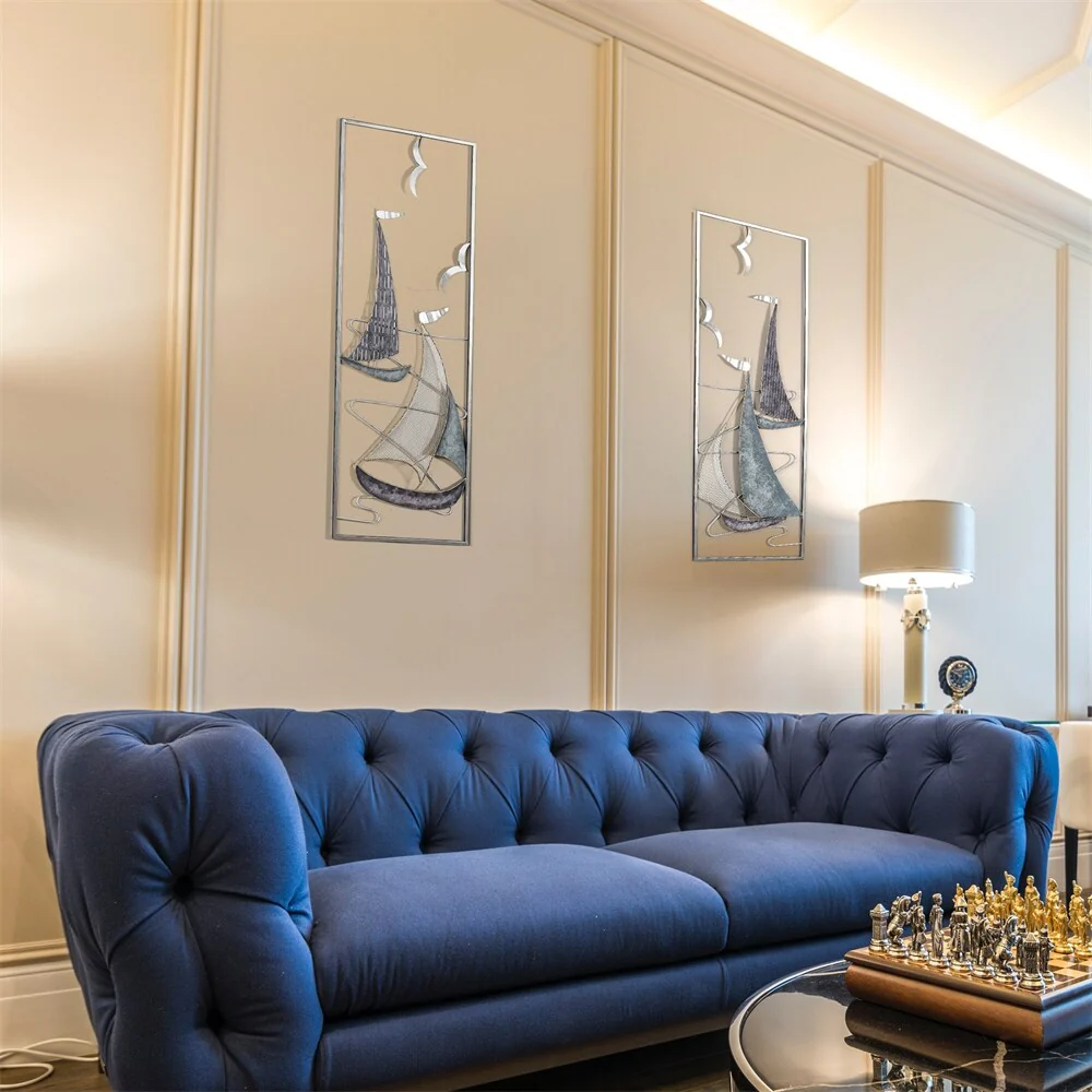 3D Metal Ship Wall Decoration Sailboat Wall Sculpture