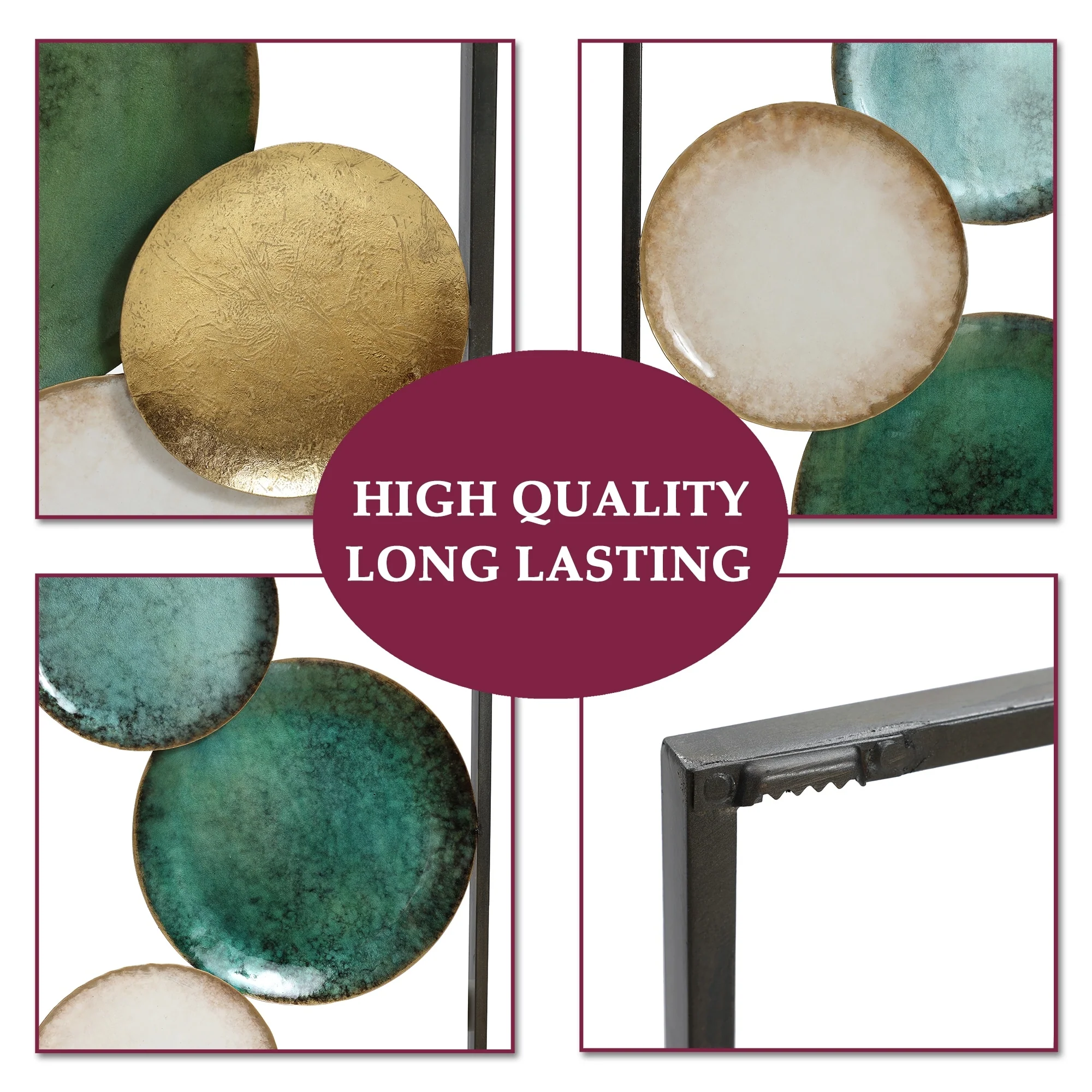 Set of 2 Coastal Abstract Geometrical Wall Decor Panels