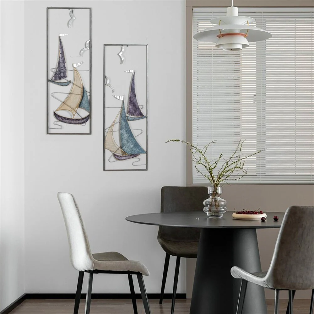 3D Metal Ship Wall Decoration Sailboat Wall Sculpture