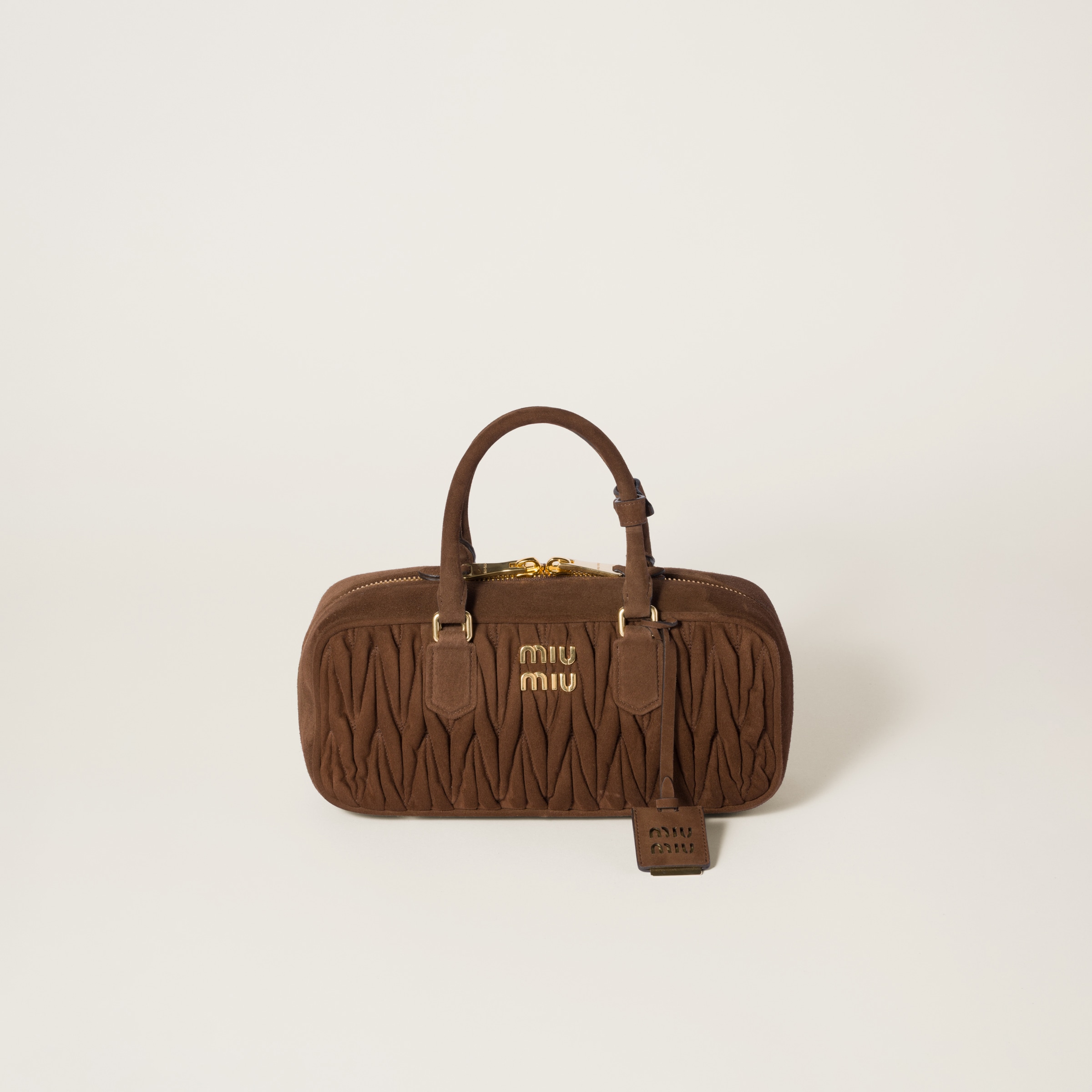 Arcadie matelassé suede bag