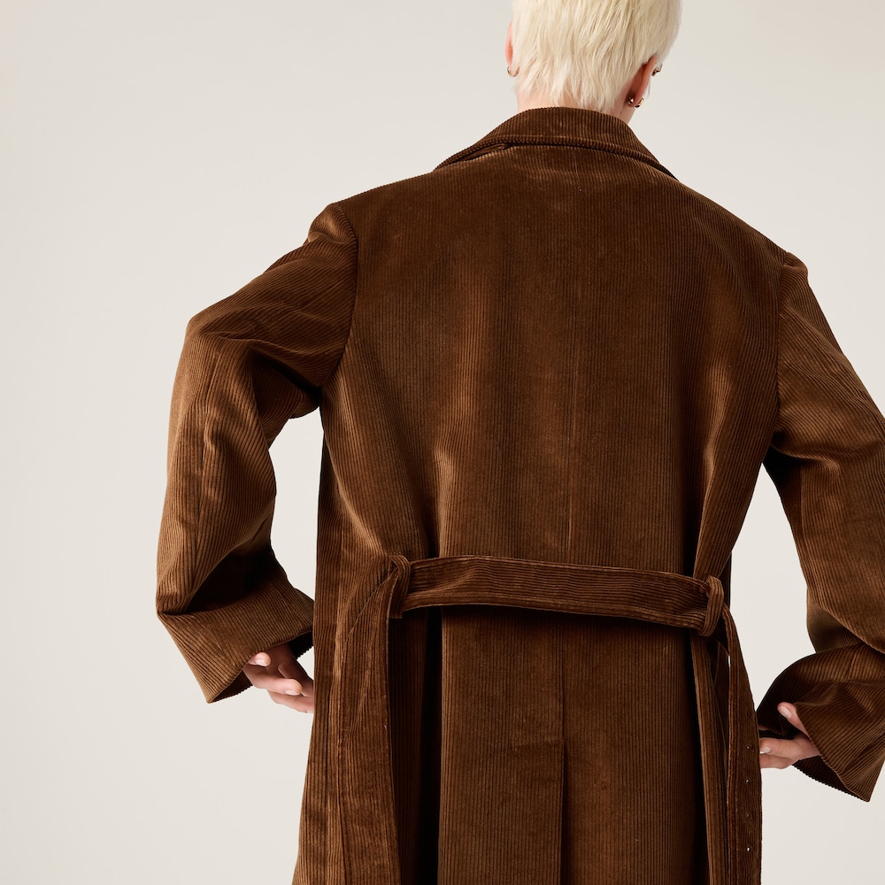 Single-breasted corduroy coat