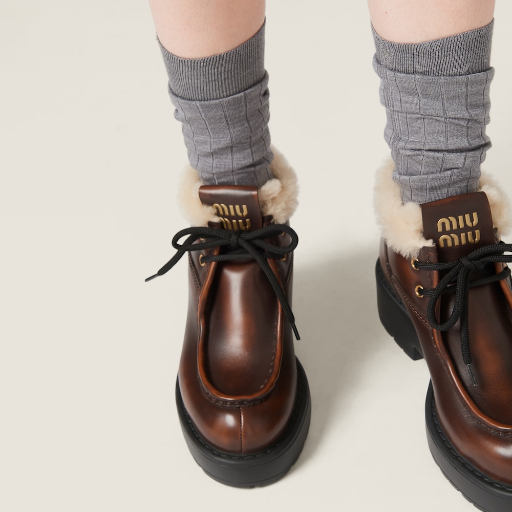 Fumé leather booties