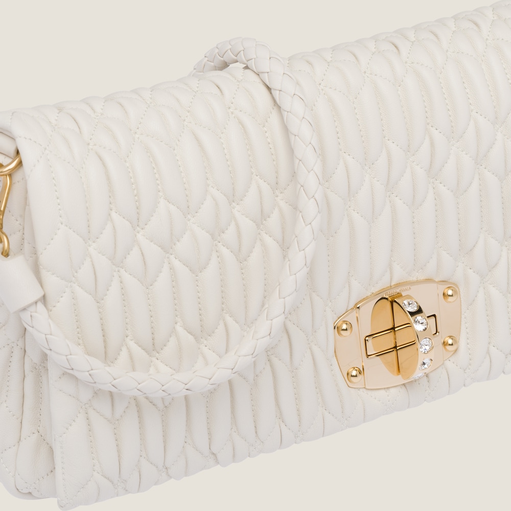 Miu Miu Iconic Crystal Cloqué Nappa leather bag