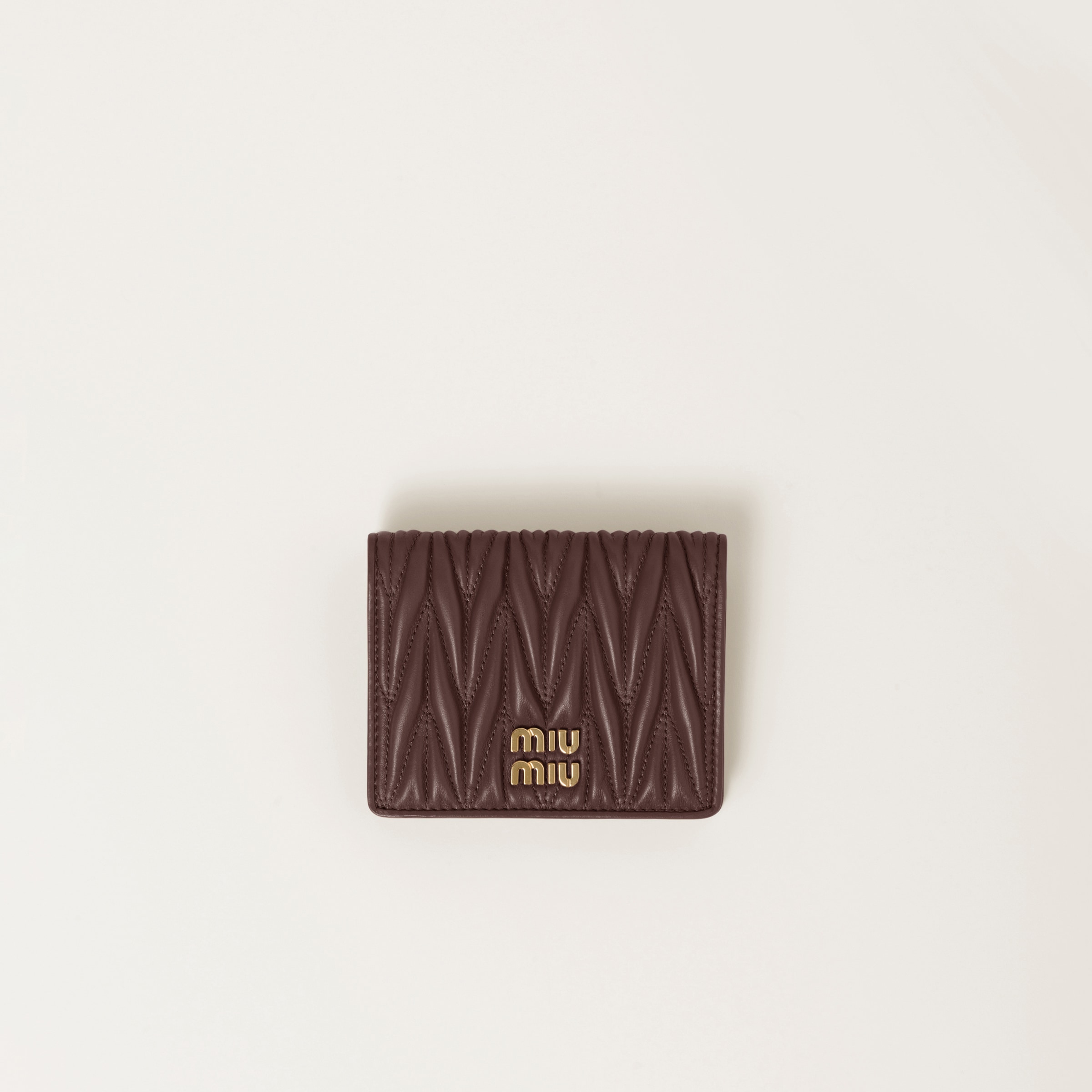 Small matelassé nappa leather wallet