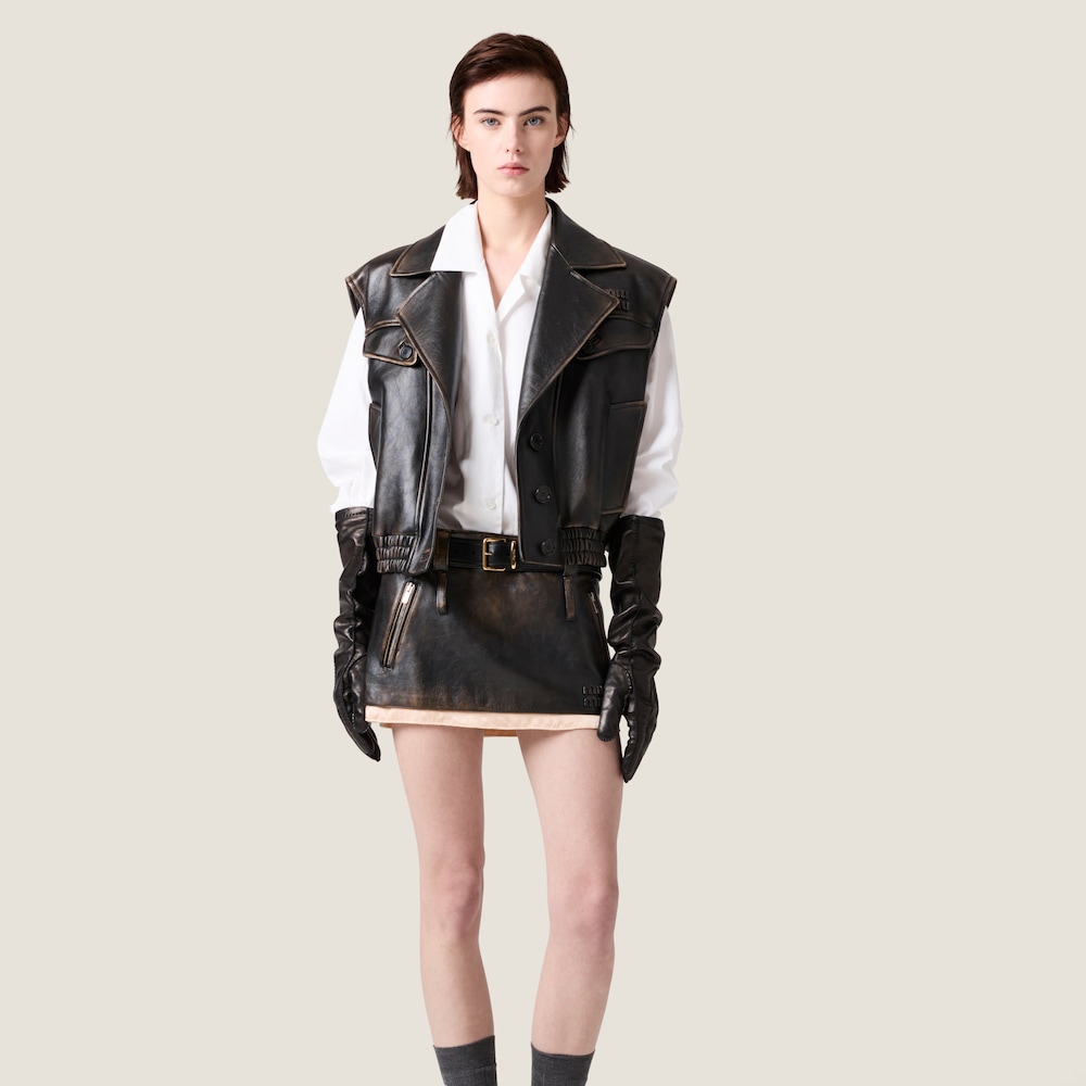 Nappa leather vest