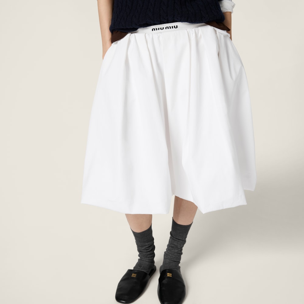 Poplin and jersey skirt