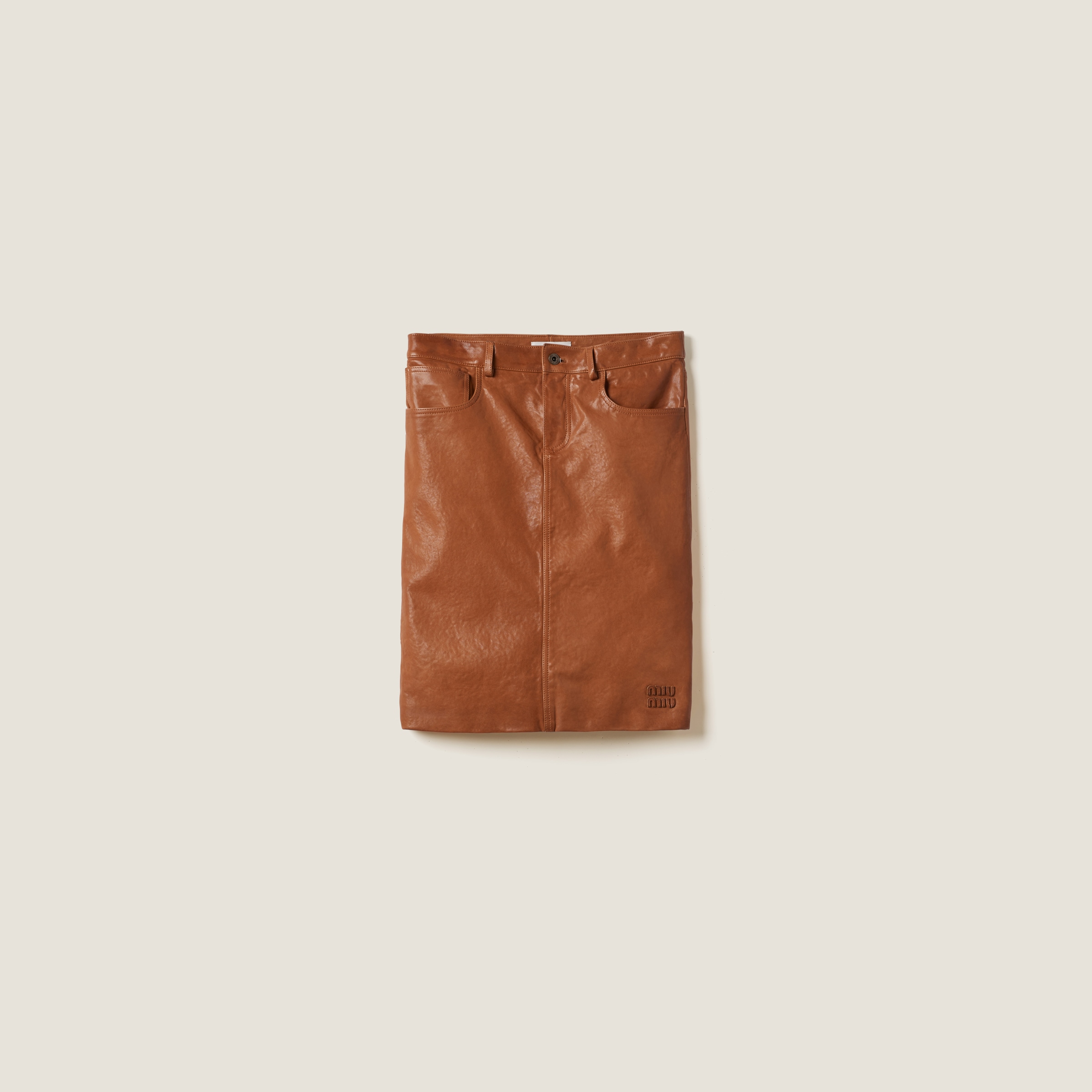 Nappa leather skirt