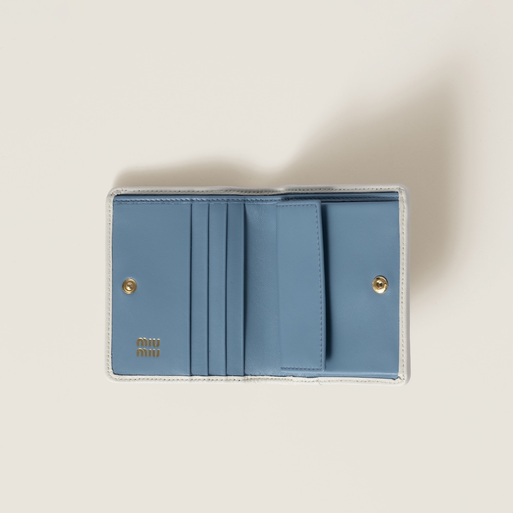 Small matelassé nappa leather wallet