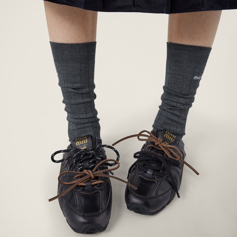 New Balance X Miu Miu 530 SL deco calf leather mules