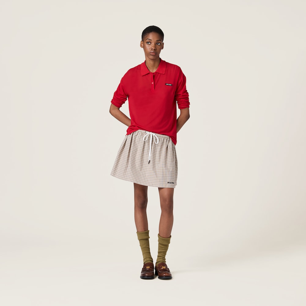Ribbed jersey polo shirt