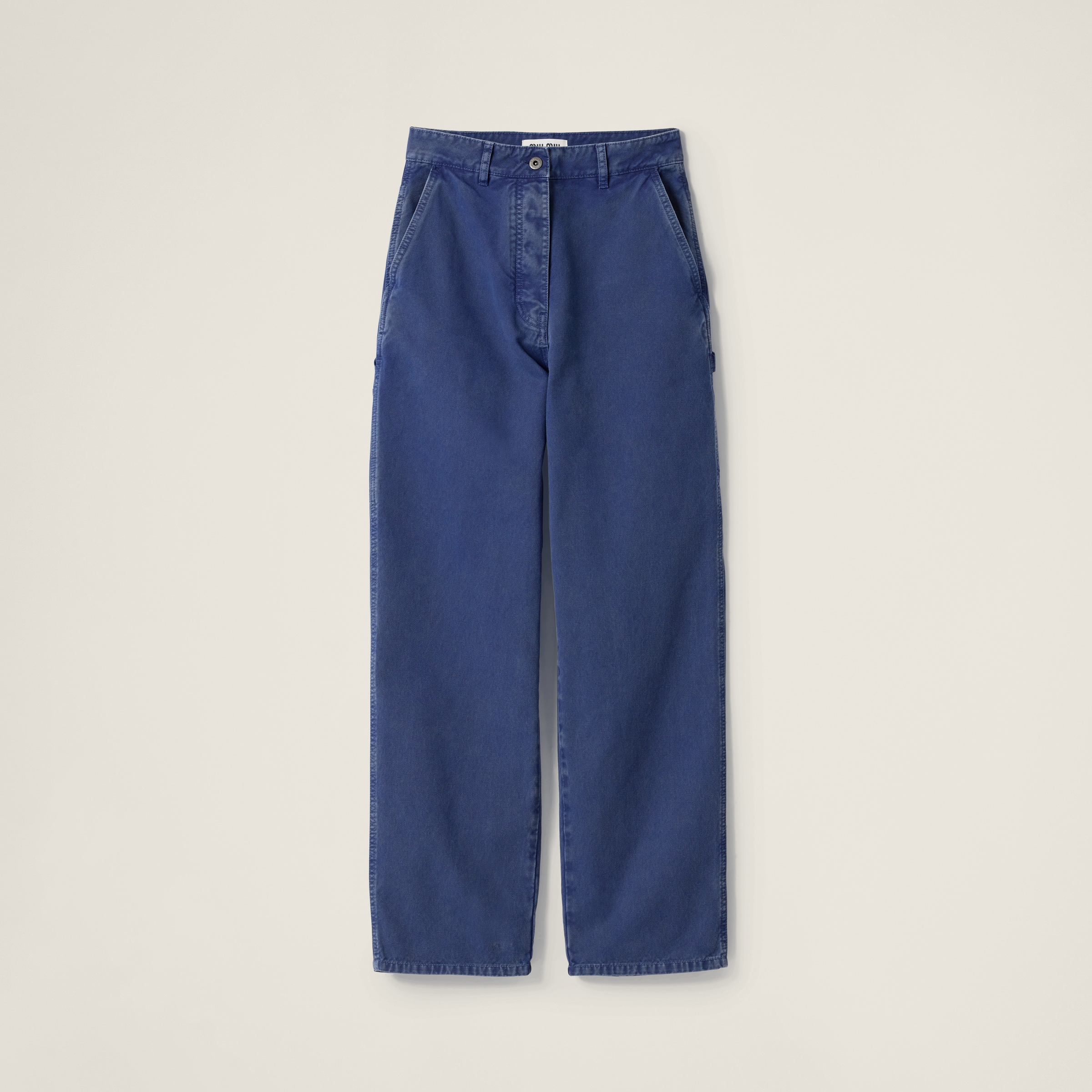 Garment-dyed gabardine pants