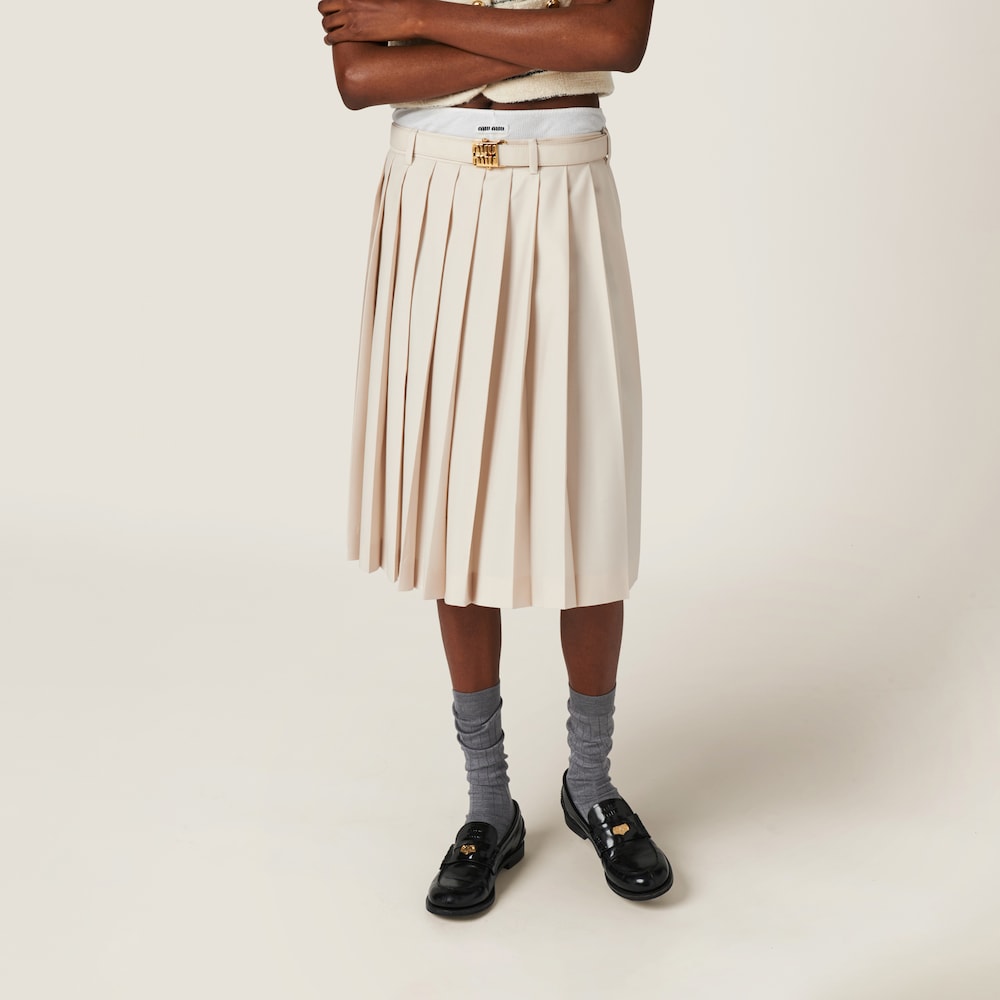 Pleated batavia skirt