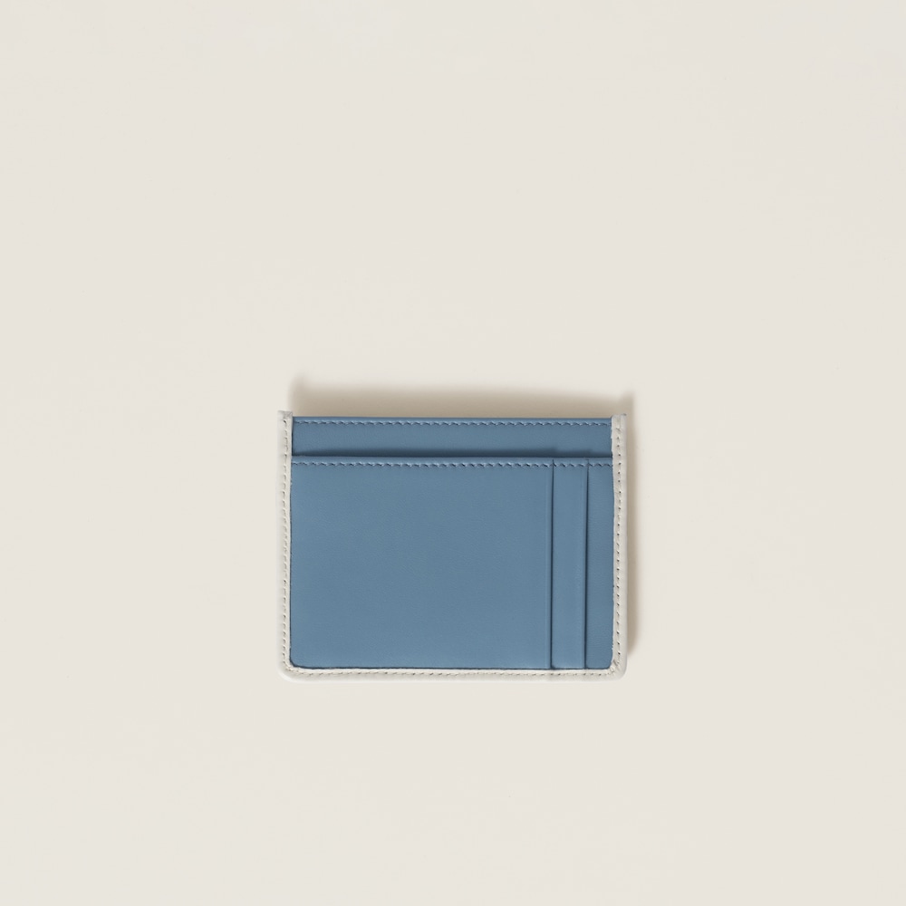 Matelassé nappa leather card holder