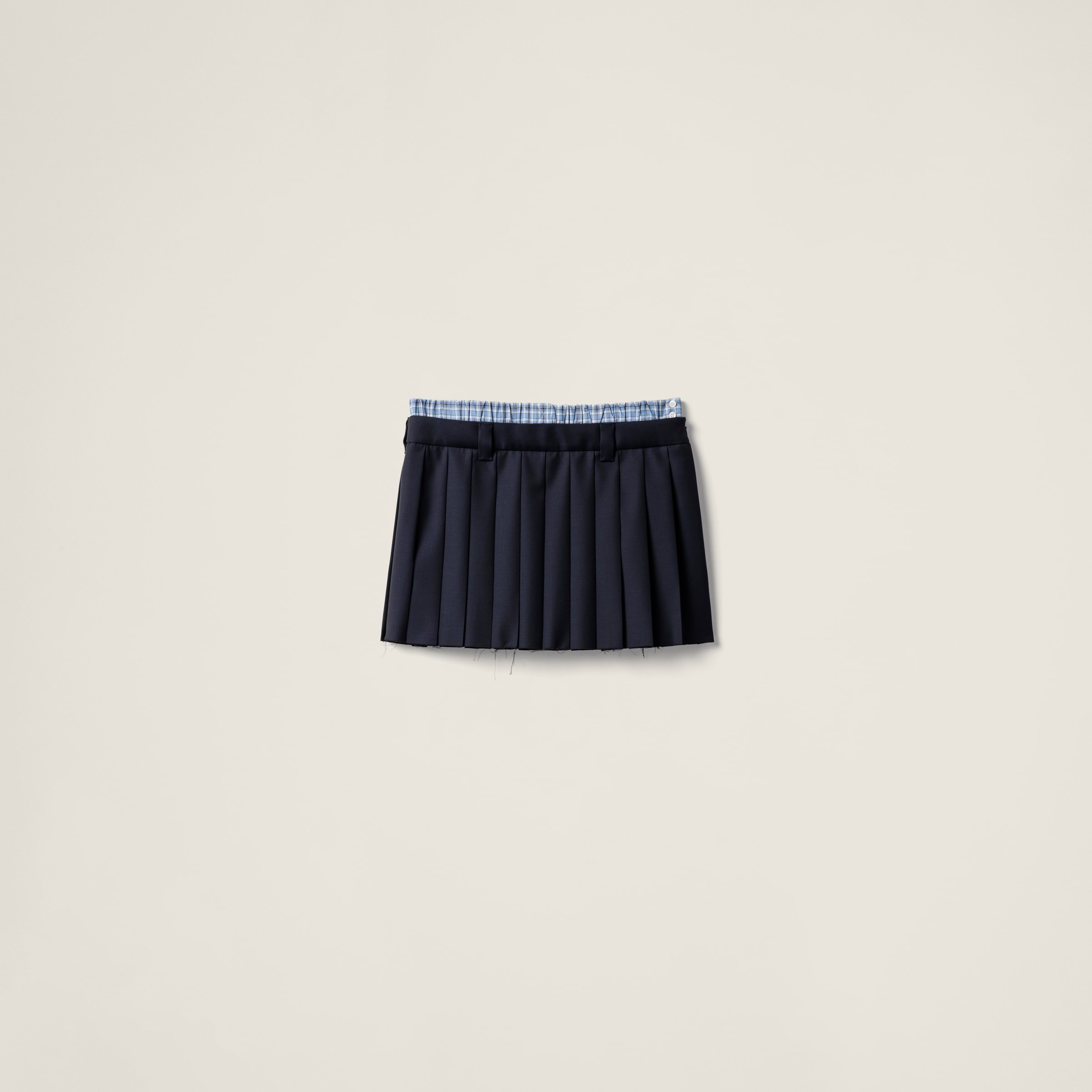 Pleated batavia miniskirt