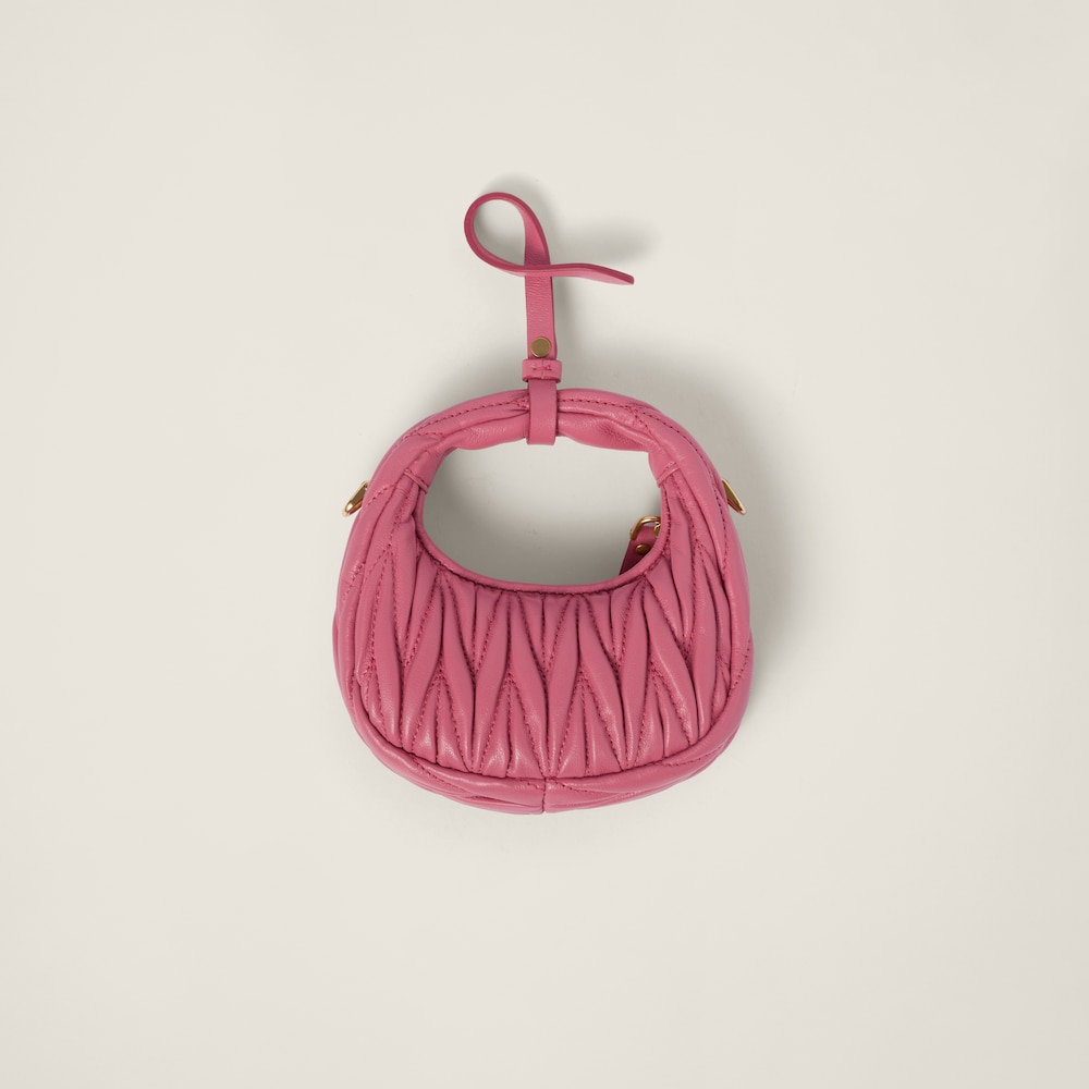 Wander matelassé nappa leather micro hobo bag
