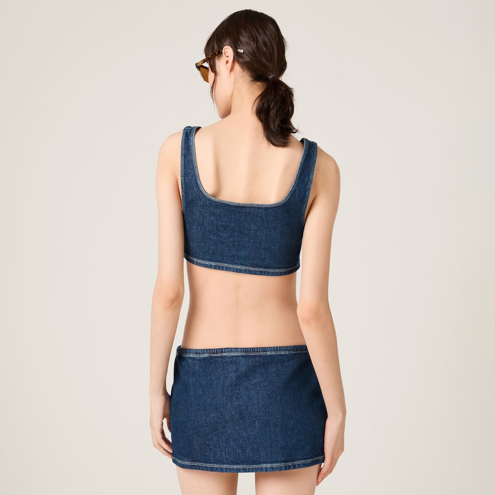 Stretch denim miniskirt