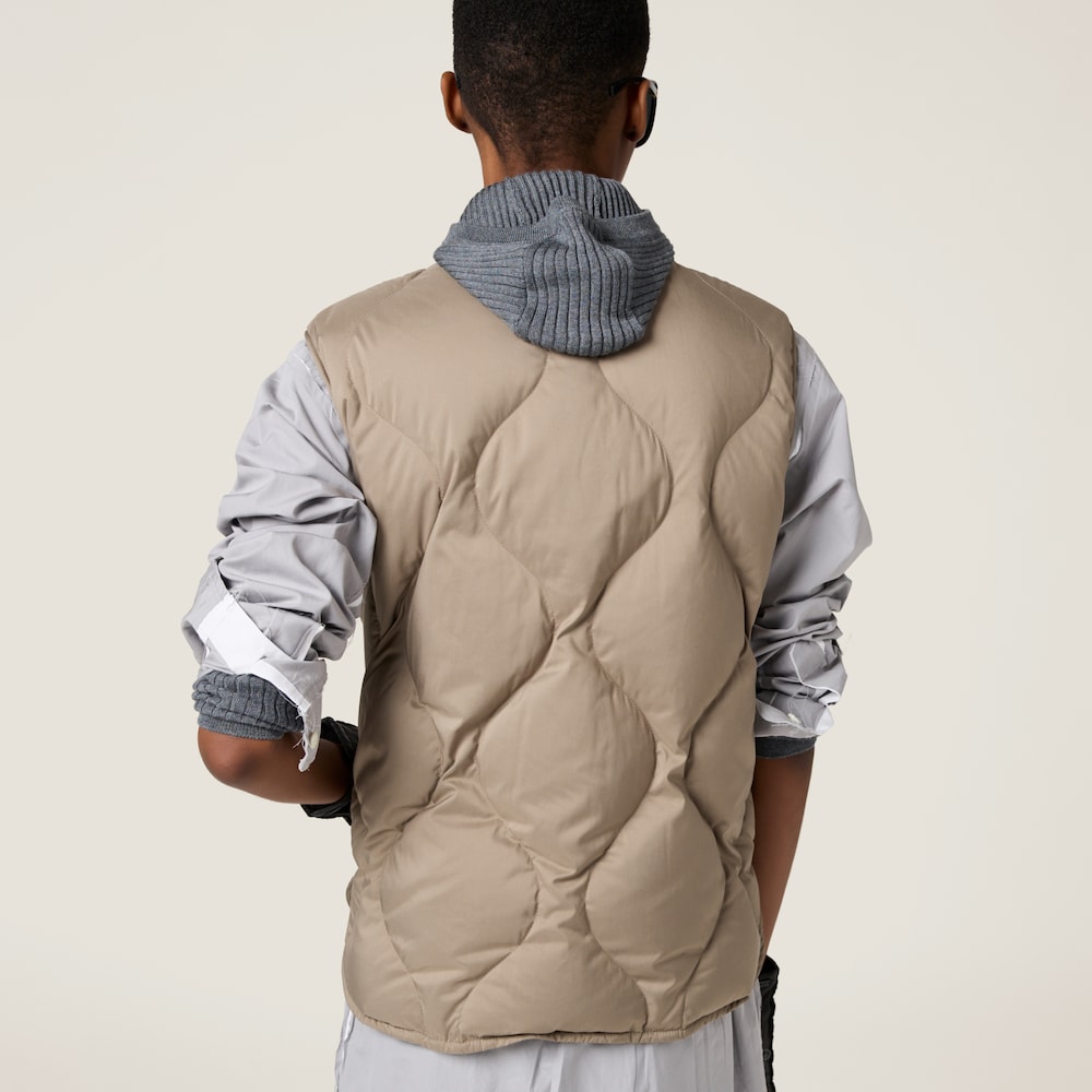 Technical pongee down vest