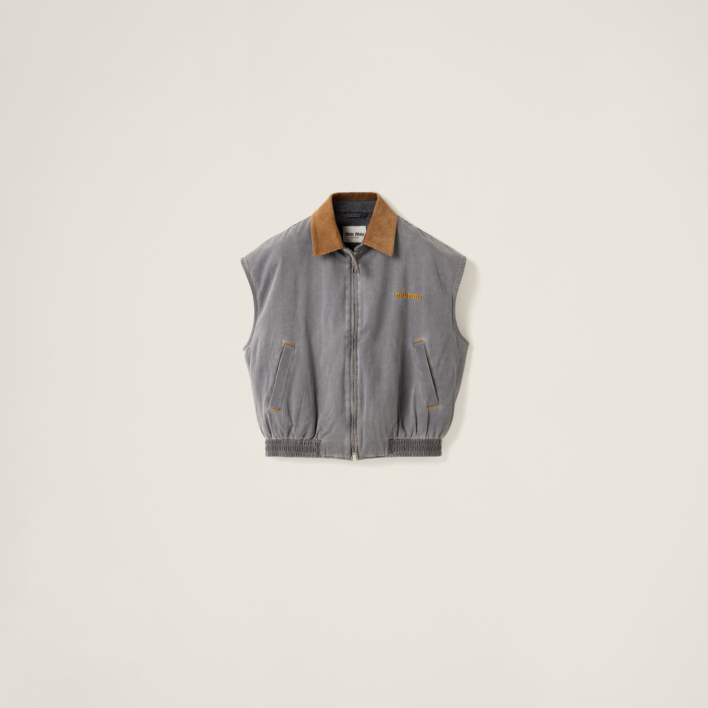 Chambray blouson vest