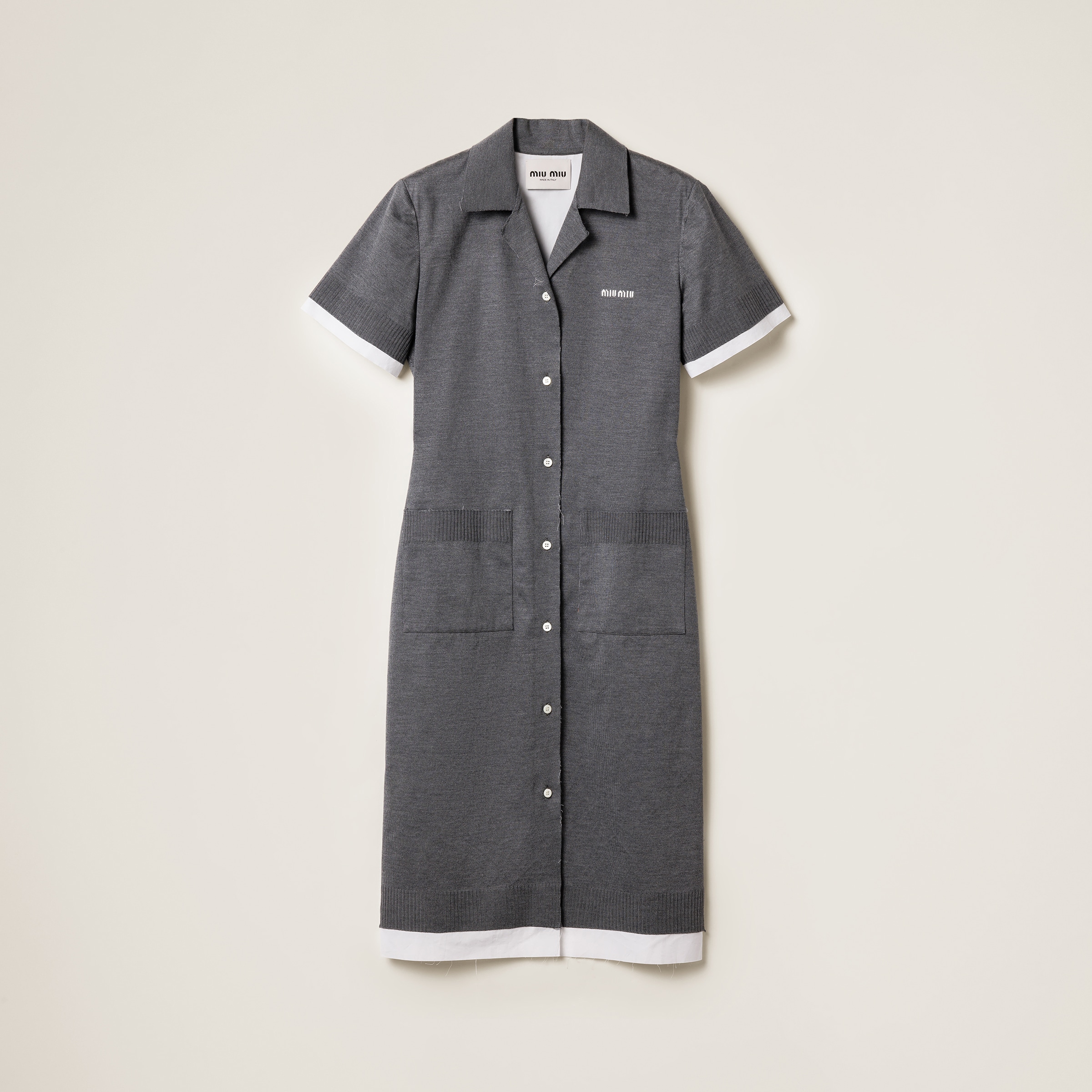 Knit and poplin dress