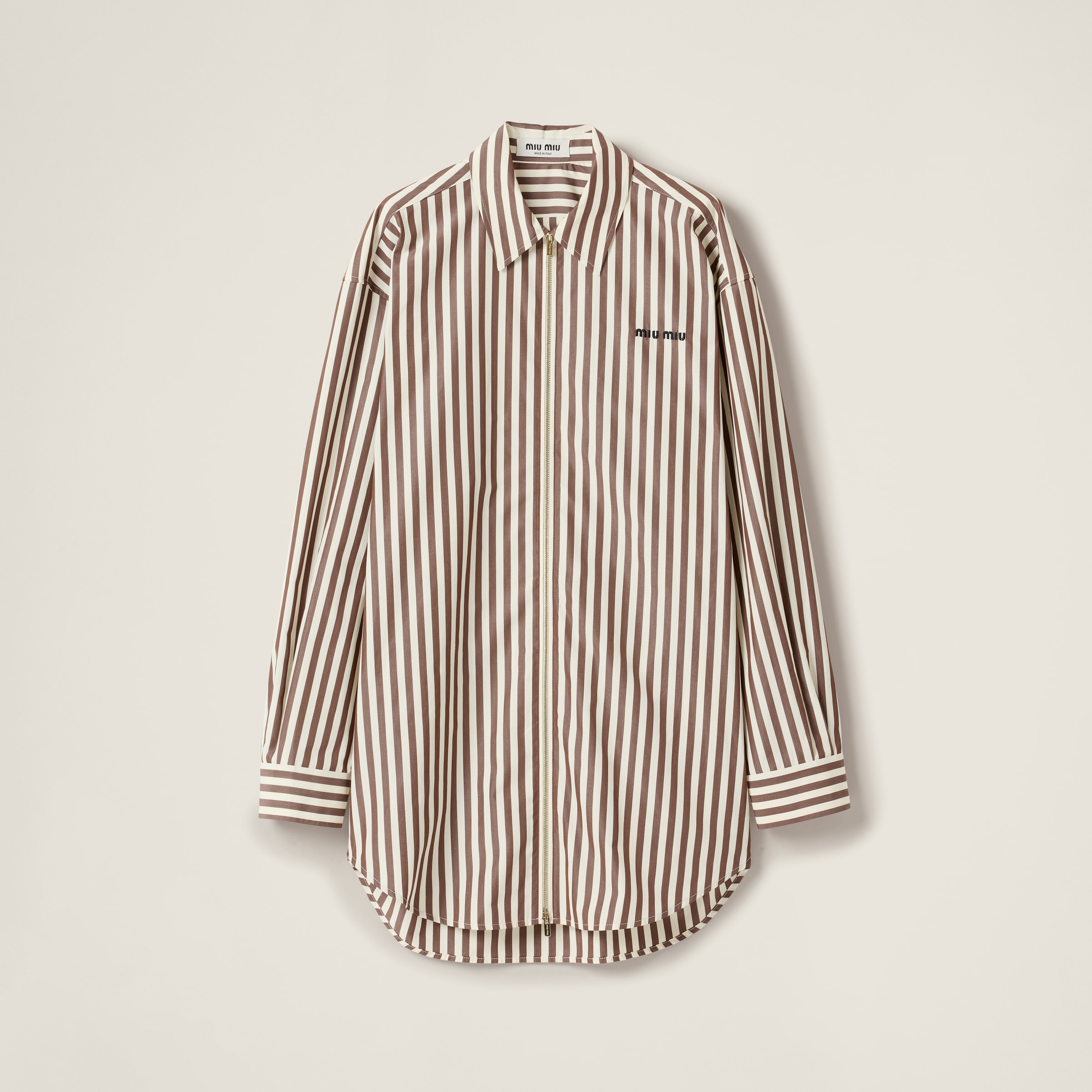 Striped poplin shirt