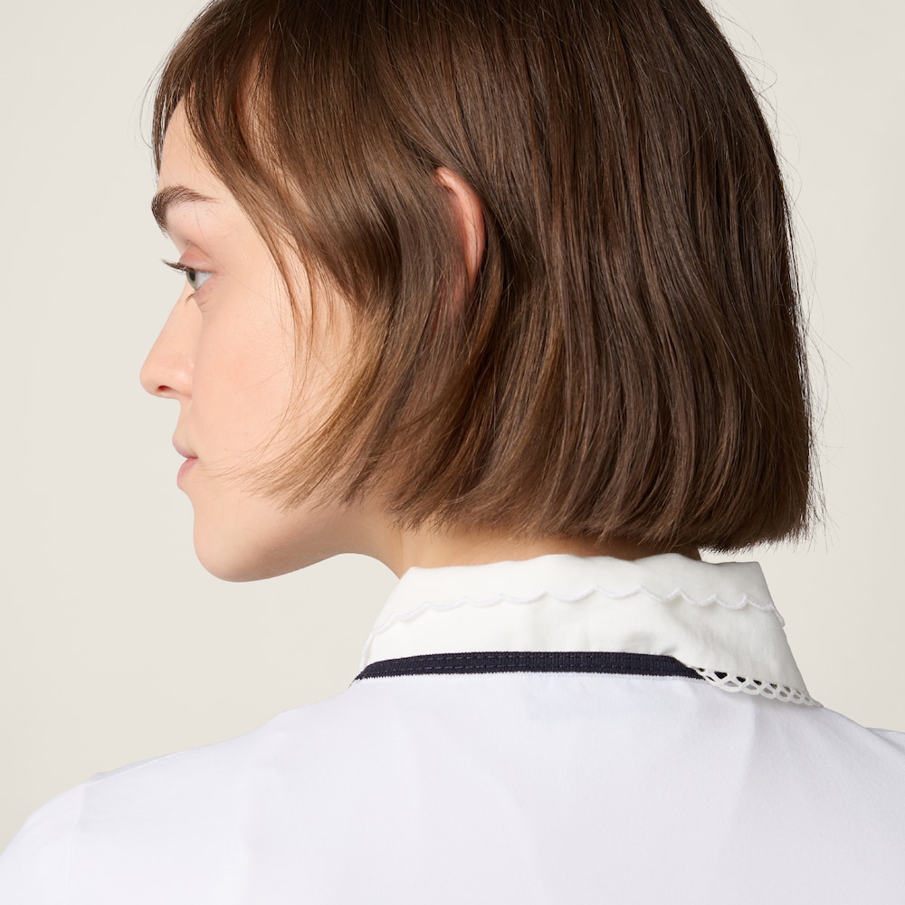 Technical yarn crew-neck sweater