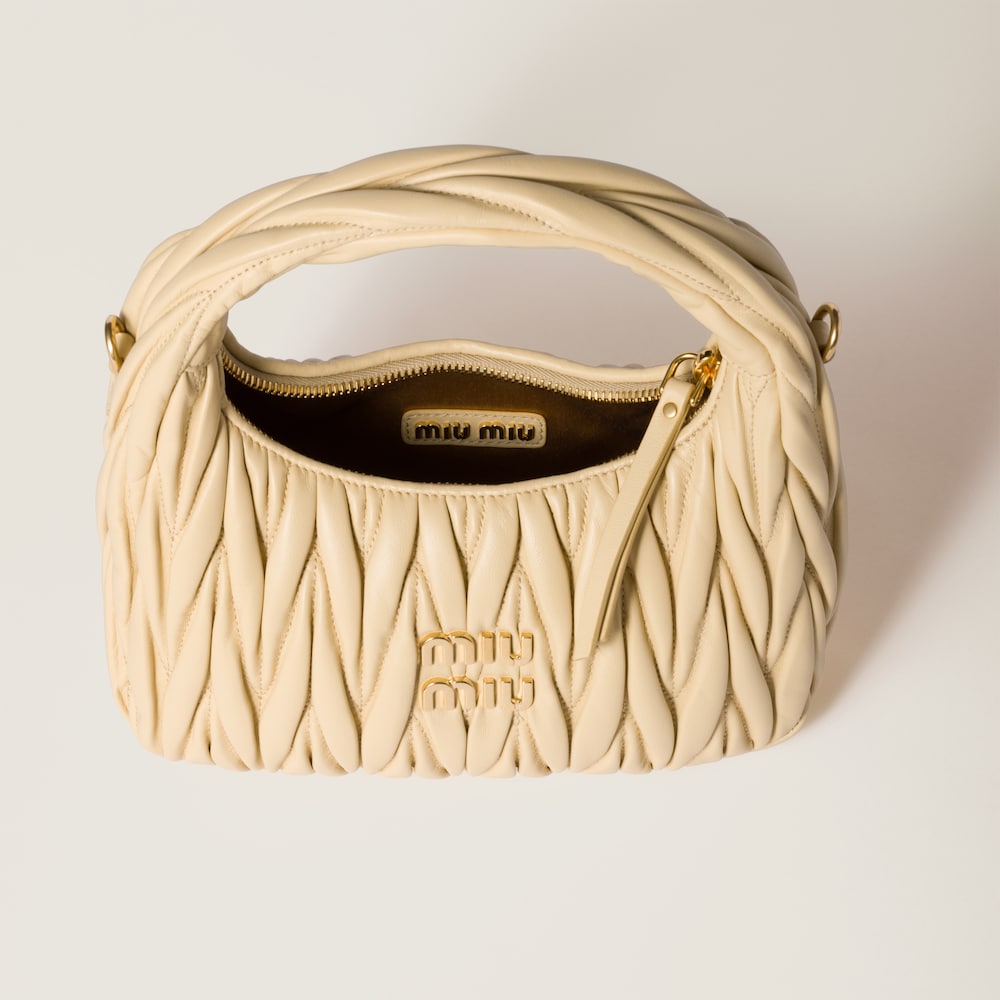 Wander matelassé nappa leather hobo bag