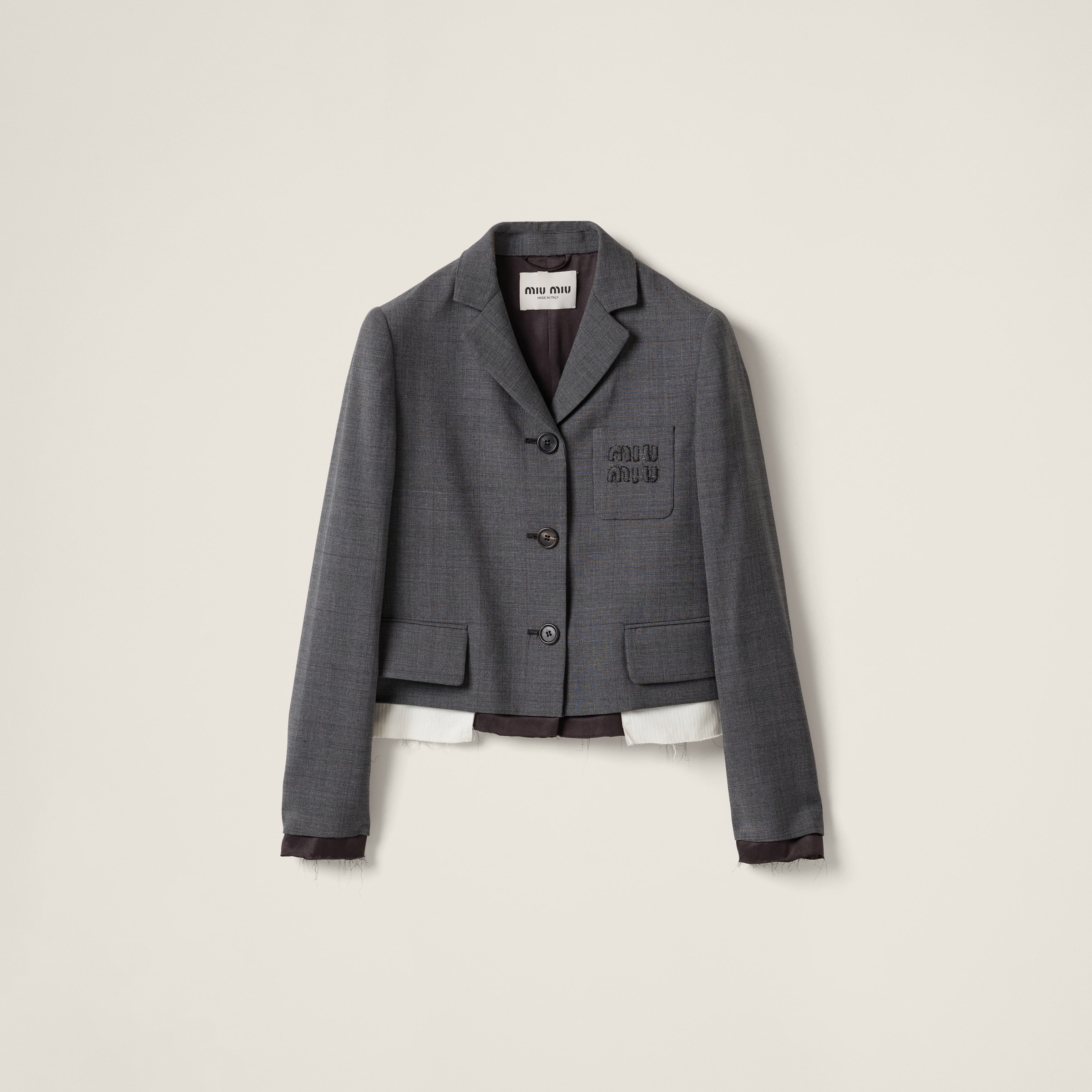 Single-breasted Prince of Wales check jacket