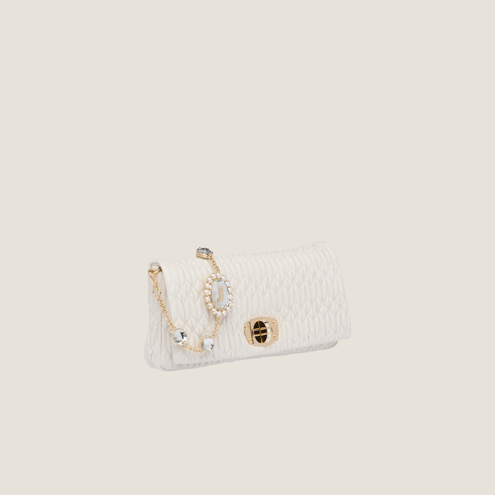 Miu Miu Iconic Crystal Cloqué Nappa leather bag