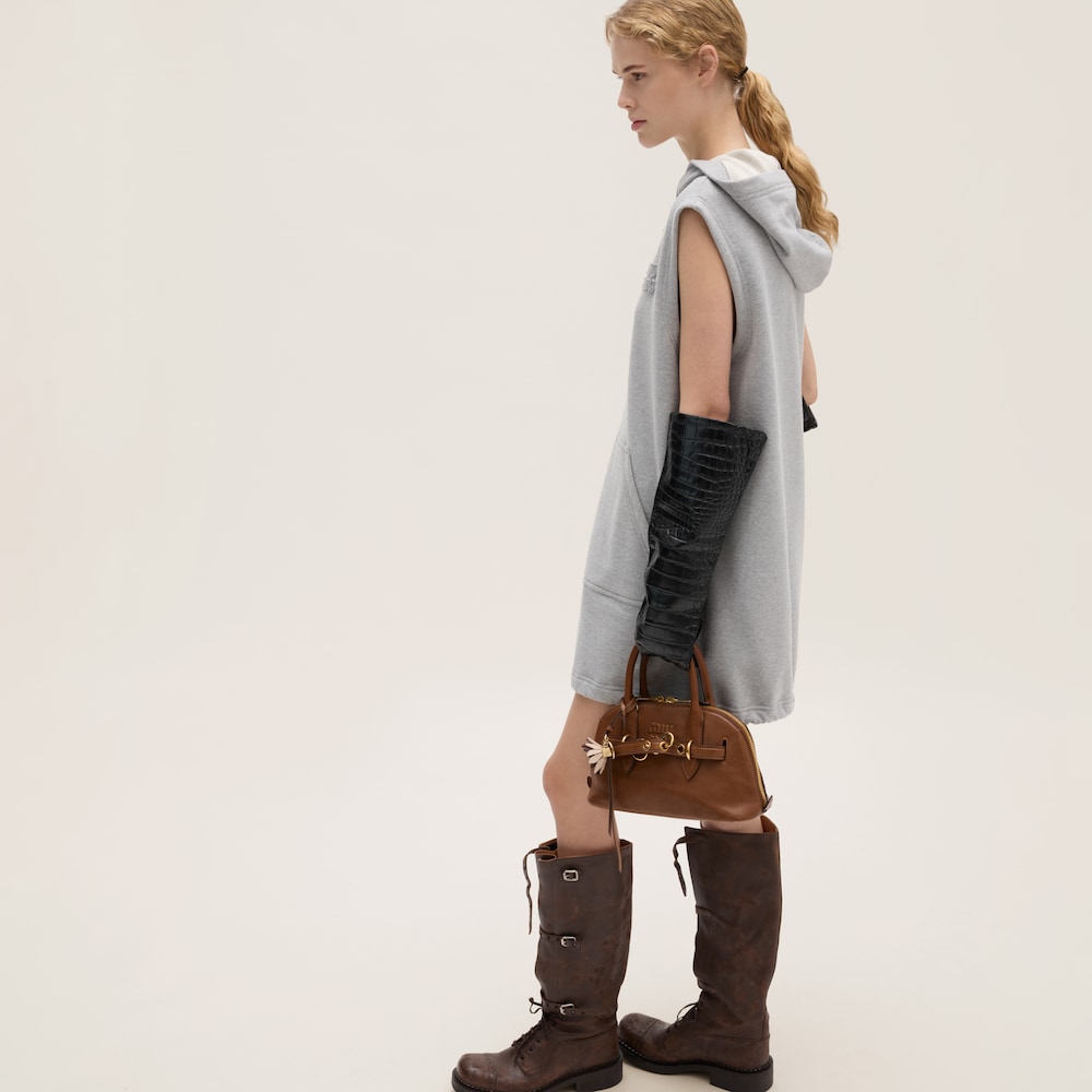 Cotton fleece hoodie dress